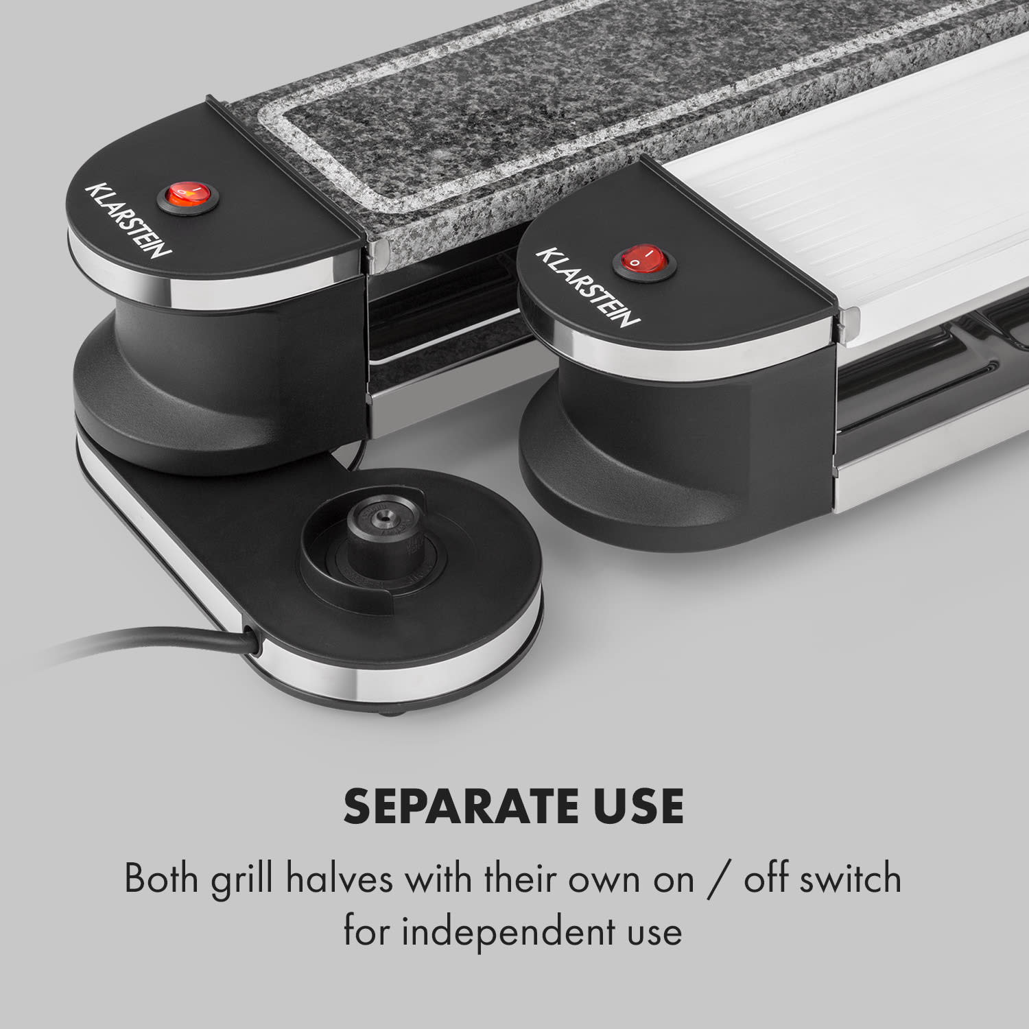 Tenderloin, Griglia per Raclette 50/50, 8 Pers., Pietra Naturale, 1200W, bianco 