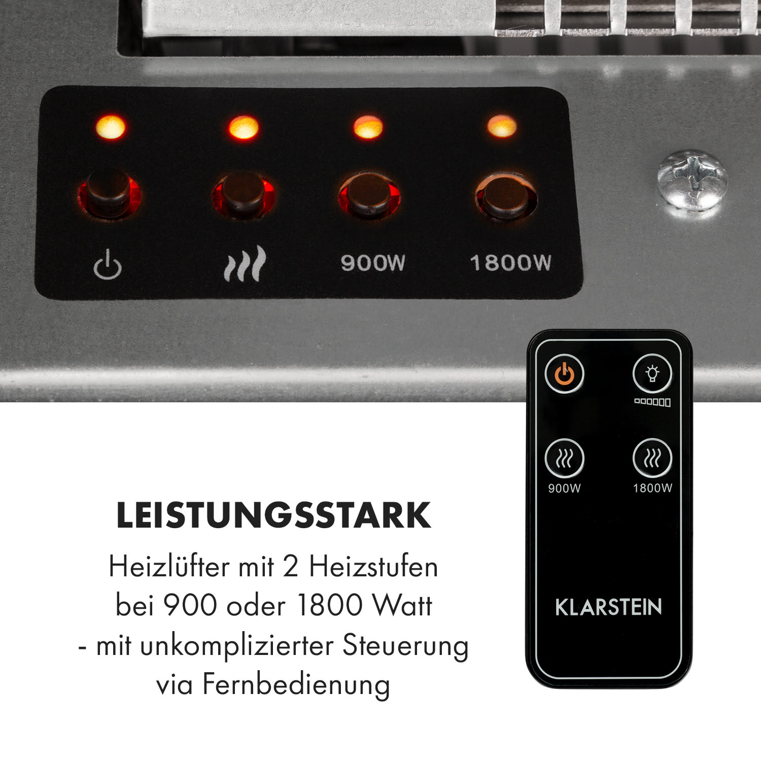Heat 'n Beat Elektrischer Kamin 900/1800W LED Bluetooth-Speaker Flammenillusion Weiß