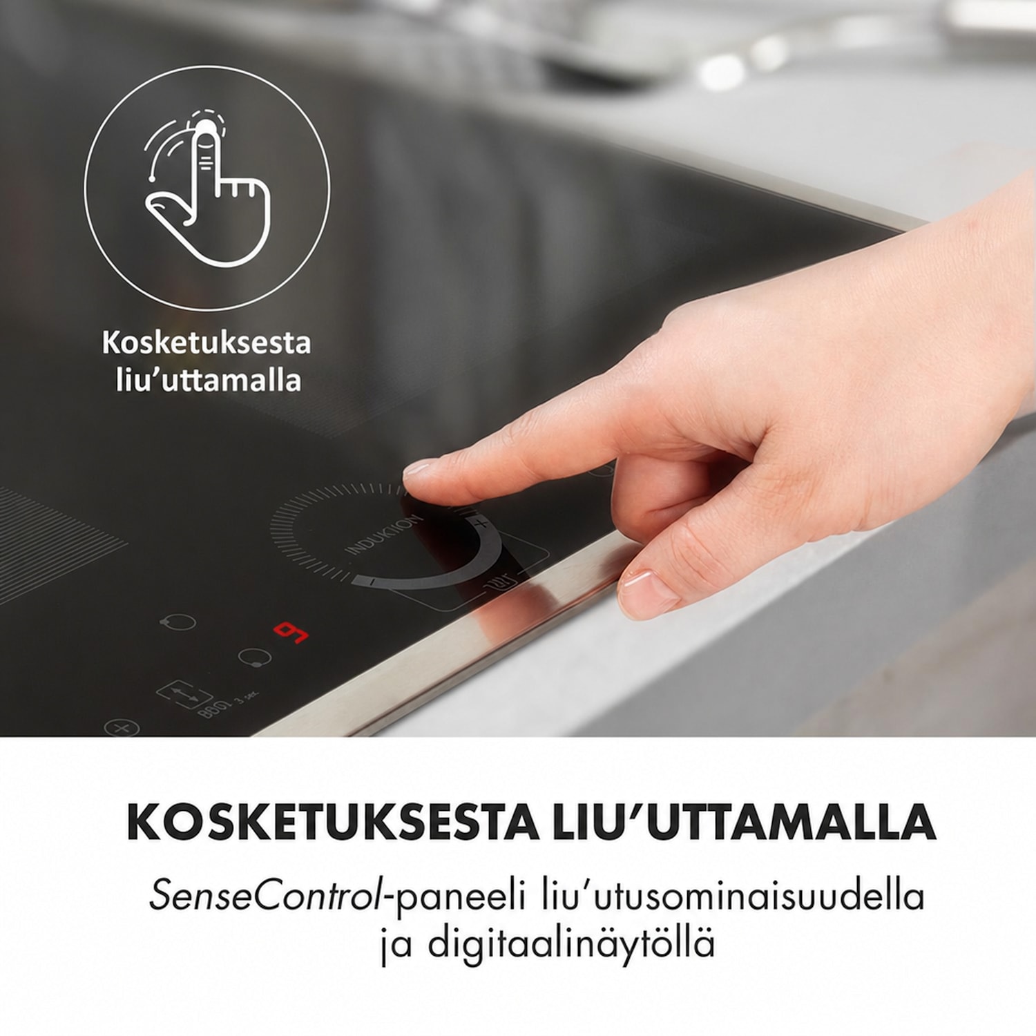 Delicatessa 60 Prime, induktioliesitaso, 4 aluetta, 7000 W, ajastin, musta 60 cm | 2 Joustoaluetta | Musta