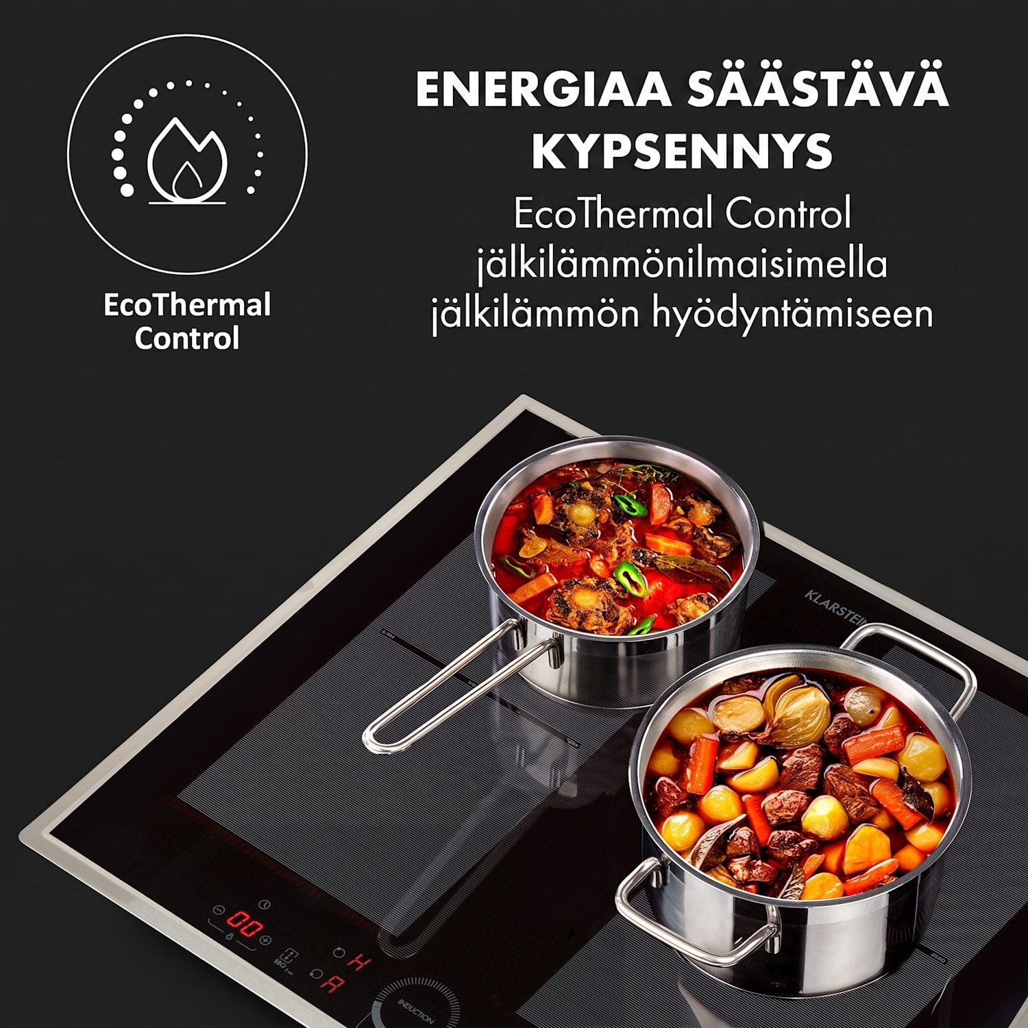 Delicatessa 60 Prime, induktioliesitaso, 4 aluetta, 7000 W, ajastin, musta 60 cm | 2 Joustoaluetta | Musta