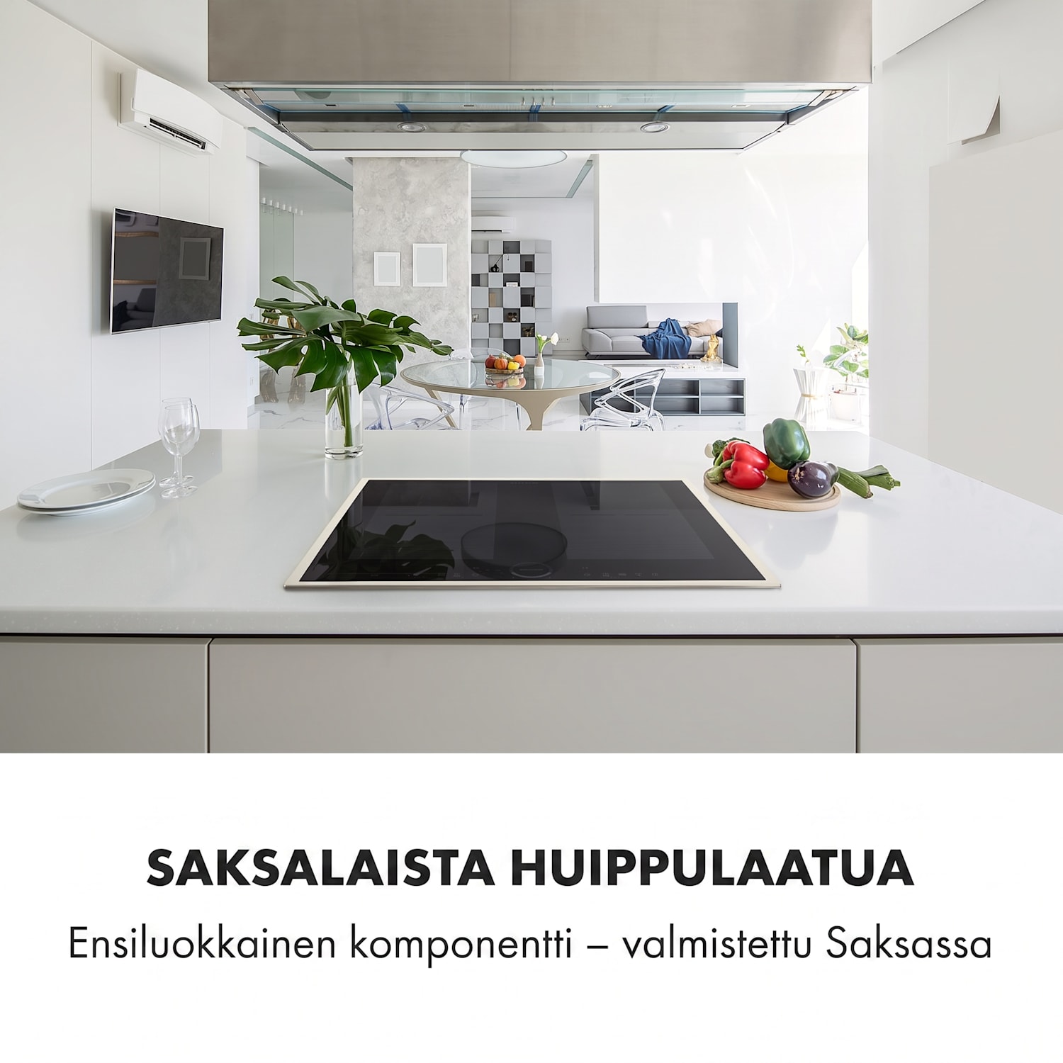 Delicatessa 60 Prime, induktioliesitaso, 4 aluetta, 7000 W, ajastin, musta 4 | Musta / Hopea Metallinen