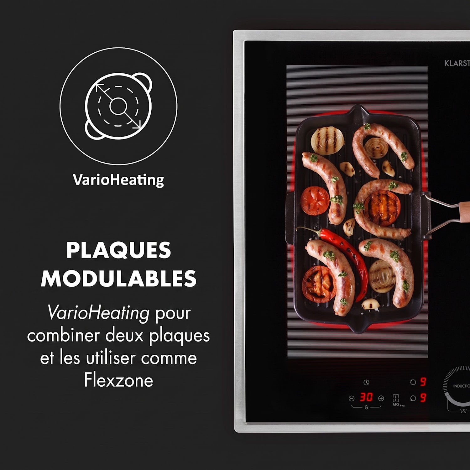 Delicatessa 60 Prime inductiekookplaat 4 zones 7000W timer zwart 4 | Zwart / Zilver Metallic