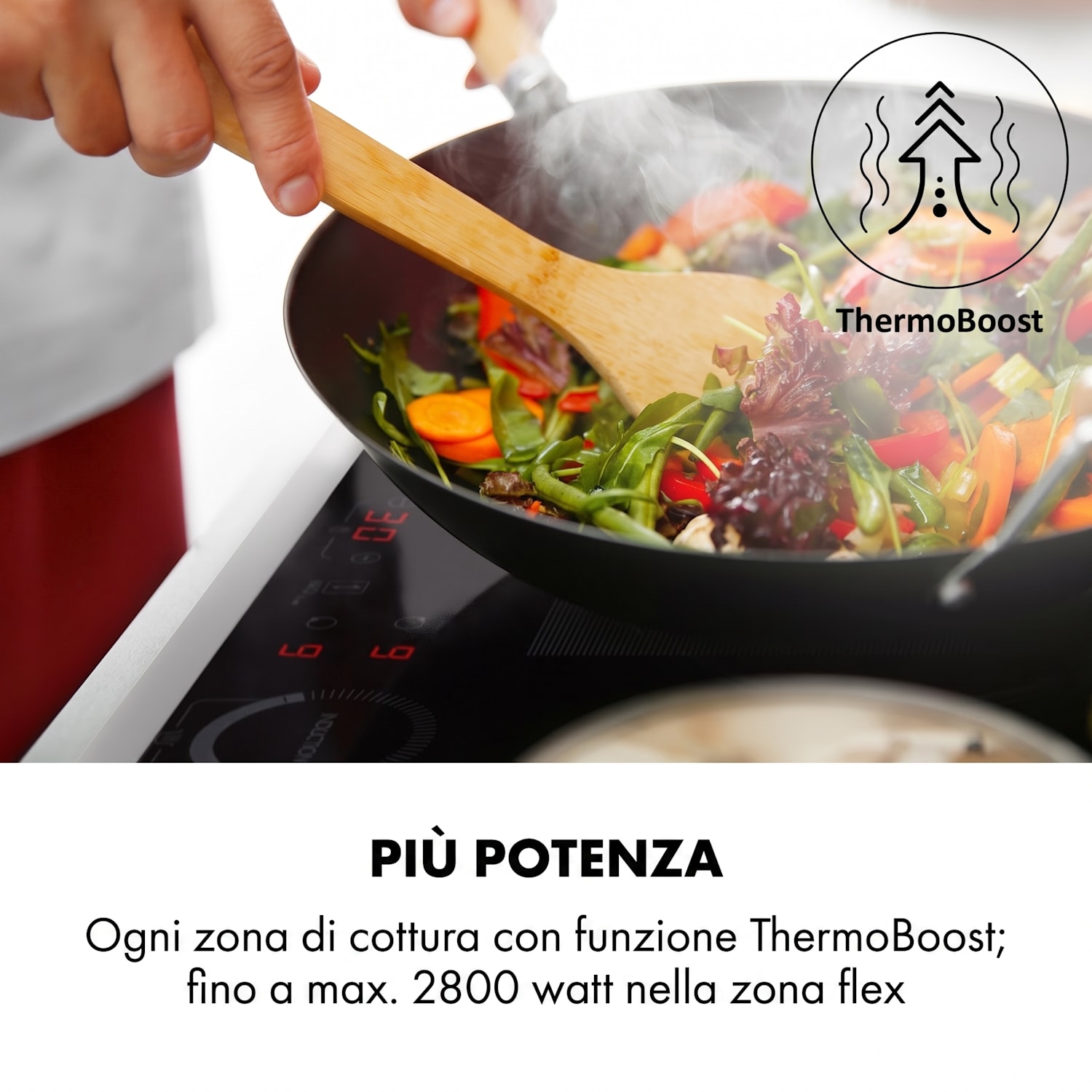 Delicatessa 60 Prime, piano cottura a induzione, 4 zone, 7000W, timer, nero 4 | Nero / Argento metallizzato