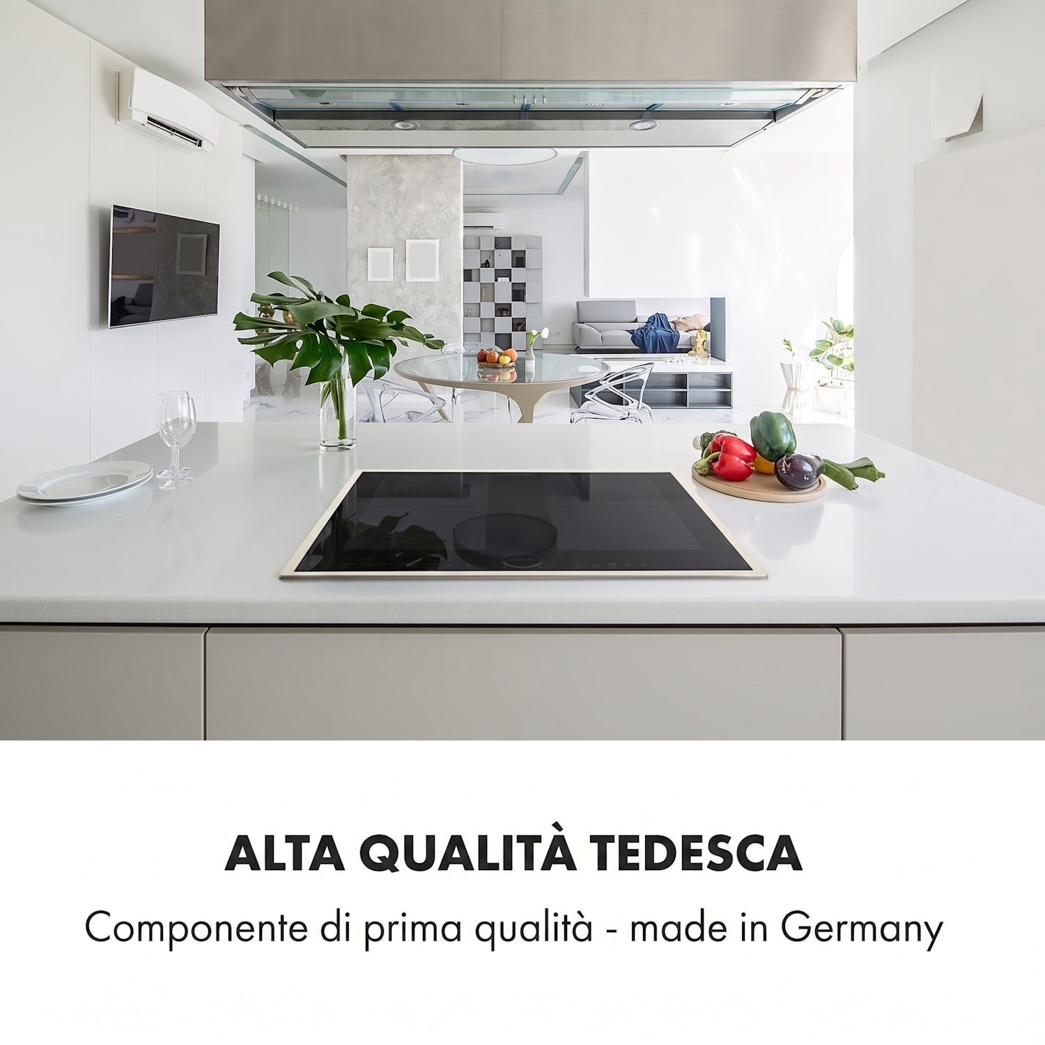 Delicatessa 60 Prime, piano cottura a induzione, 4 zone, 7000W, timer, nero 4 | Nero / Argento metallizzato