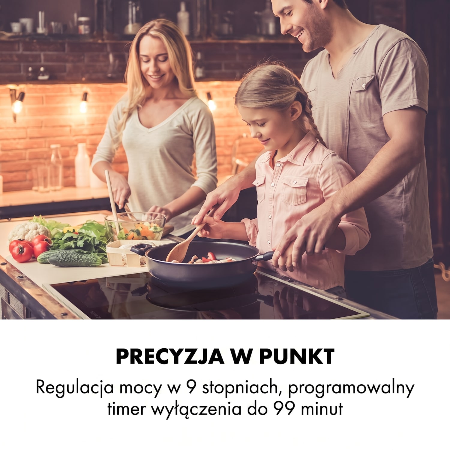 Delicatessa 60 Prime, płyta indukcyjna, 4 strefy, 7000 W, timer 4 | Czarny / Srebrny Metal