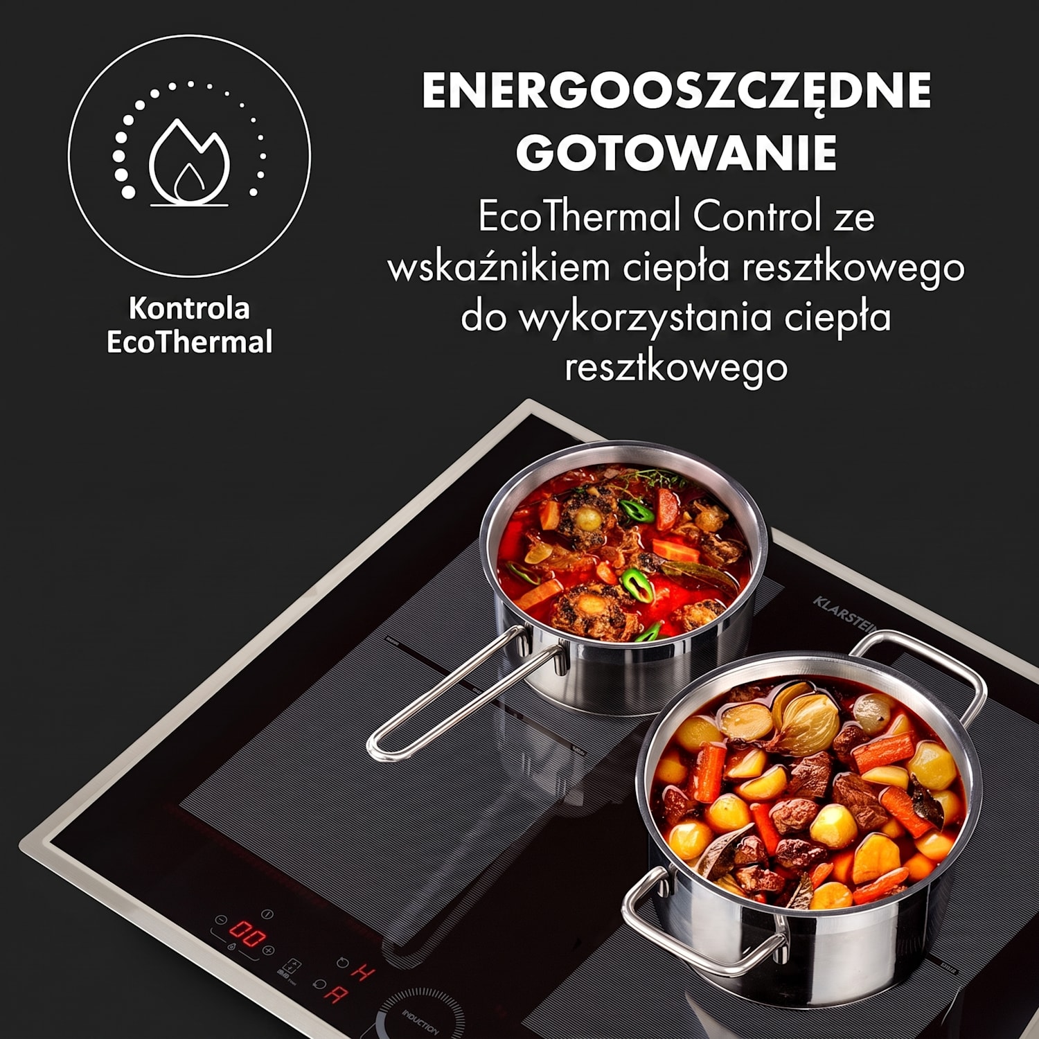 Delicatessa 60 Prime, płyta indukcyjna, 4 strefy, 7000 W, timer 4 | Czarny / Srebrny Metal