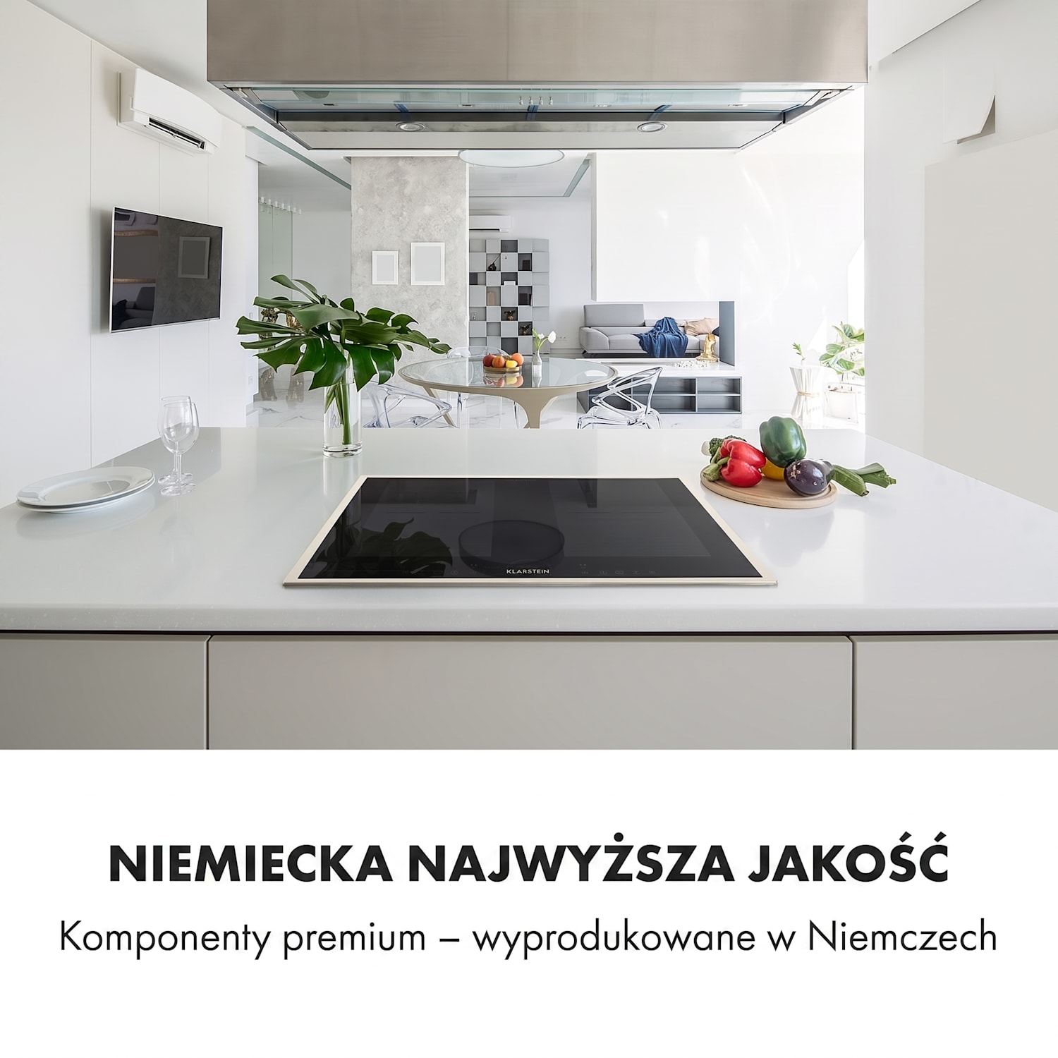 Delicatessa 60 Prime, płyta indukcyjna, 4 strefy, 7000 W, timer 4 | Czarny / Srebrny Metal