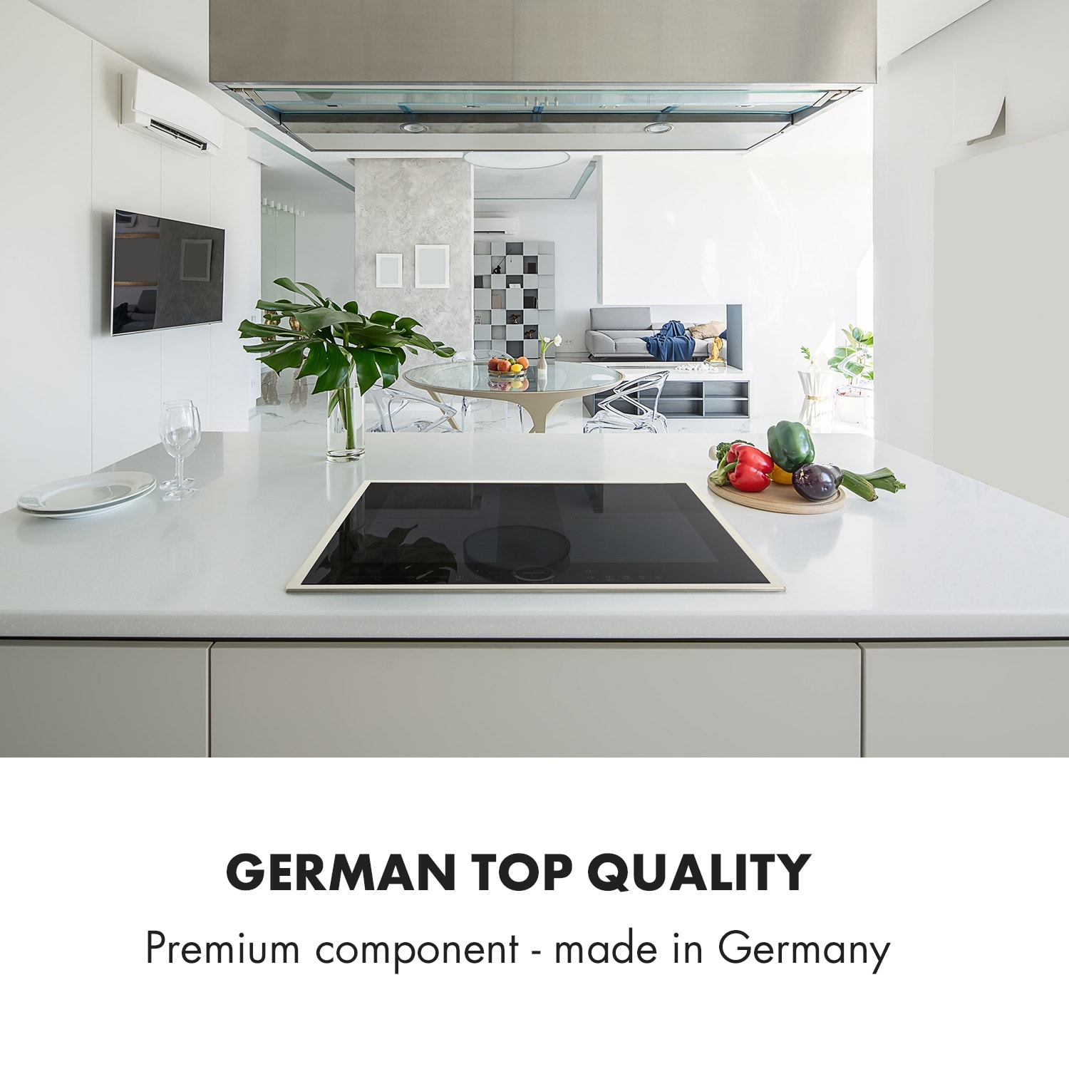 Delicatessa 60 Prime, Induction Hob, 4 Zones, 7000W, Timer, Black 4 | Black / Silver Metallic