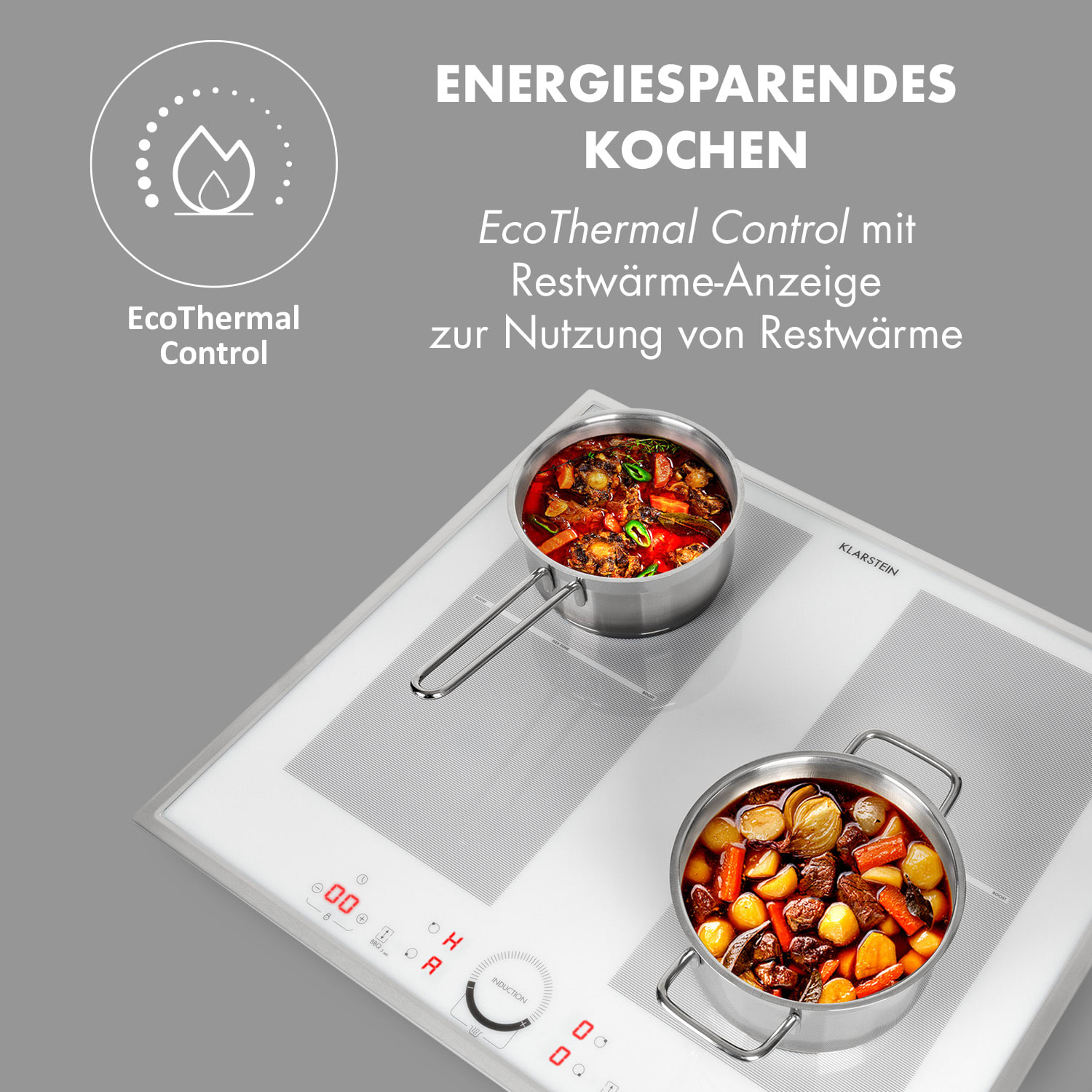 Delicatessa 60 Prime Induktionskochfeld 4 Zonen 7000W Timer 4 | Weiß / Silber-Metallic