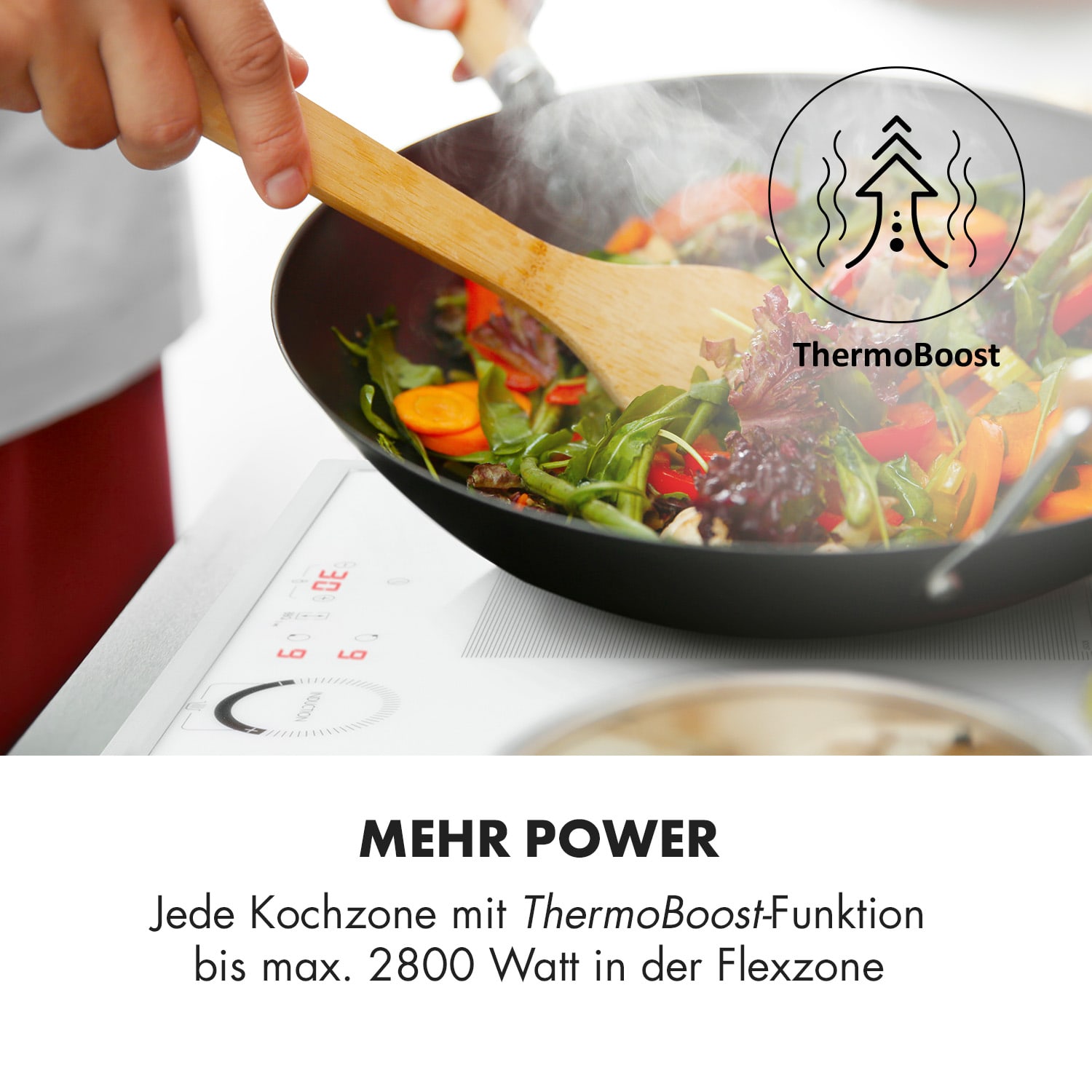 Delicatessa 60 Prime Induktionskochfeld 4 Zonen 7000W Timer 4 | Weiß / Silber-Metallic