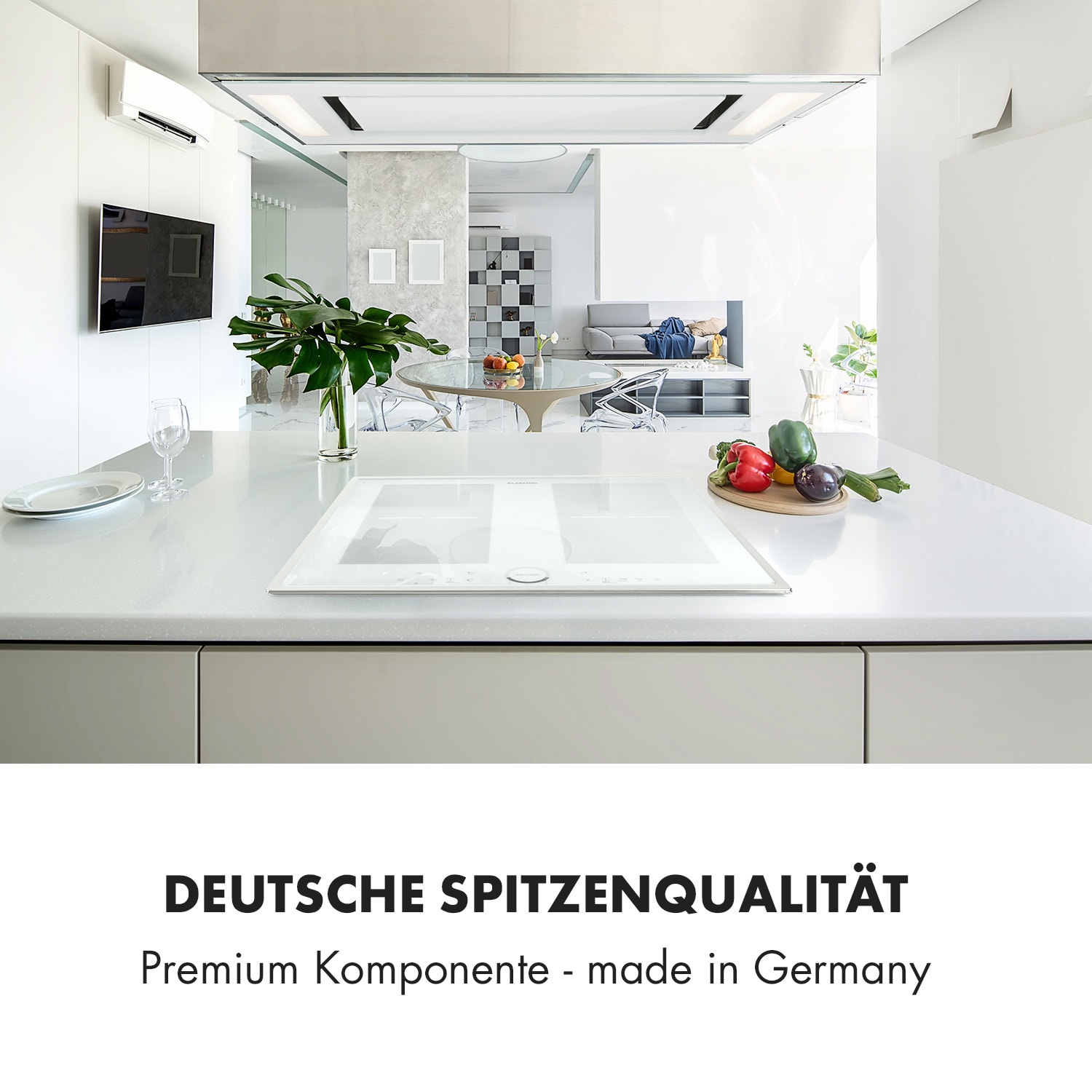 Delicatessa 60 Prime Induktionskochfeld 4 Zonen 7000W Timer 4 | Weiß / Silber-Metallic