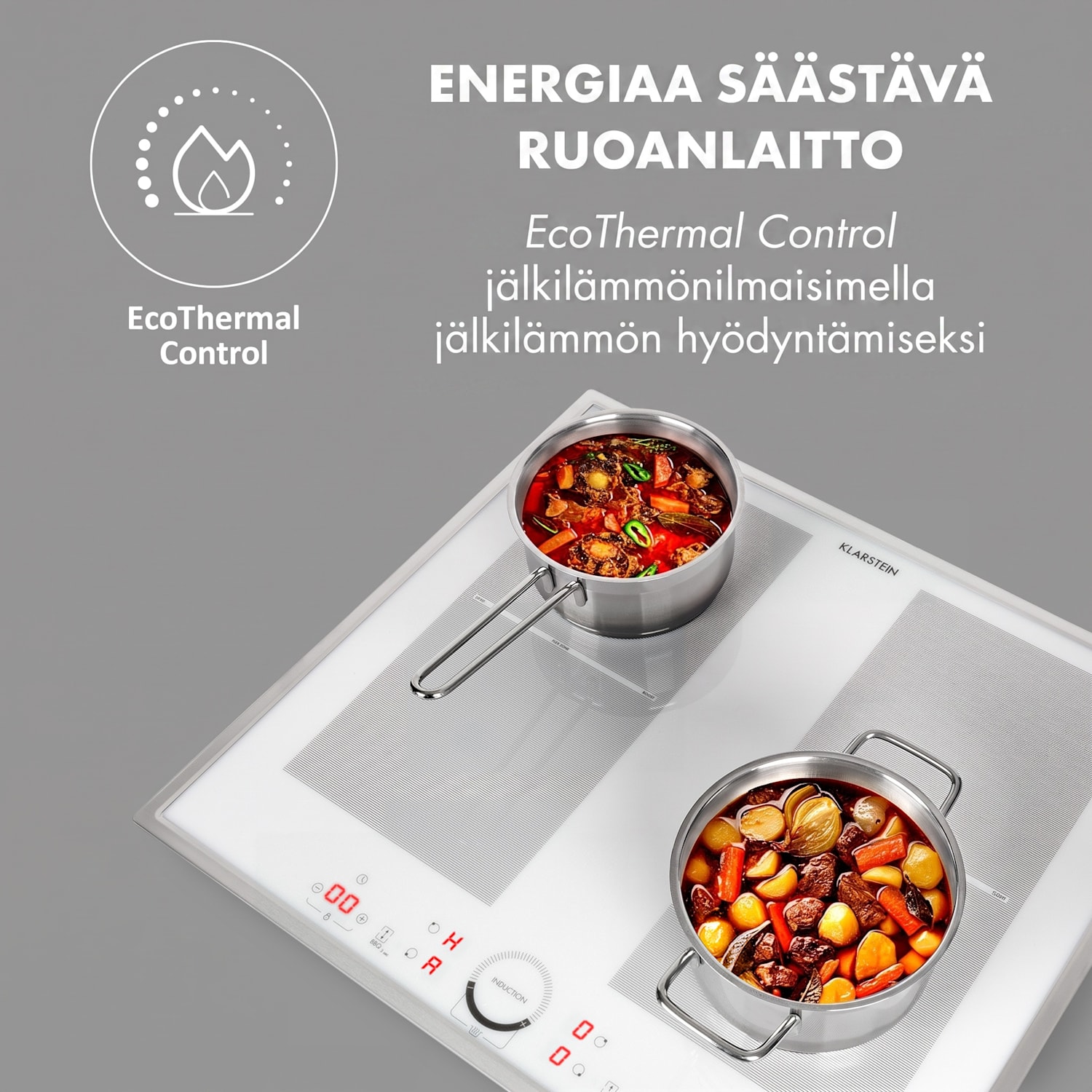 Delicatessa 60 Prime, induktioliesitaso, 4 aluetta, 7000 W, ajastin, valkoinen 60 cm | 2 Joustoaluetta | Valkoinen