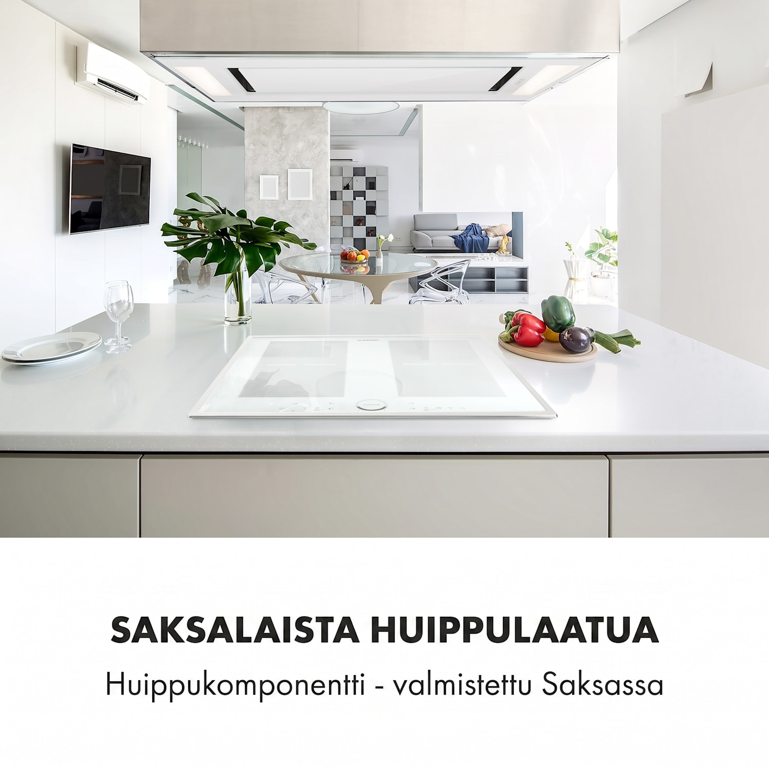 Delicatessa 60 Prime, induktioliesitaso, 4 aluetta, 7000 W, ajastin, valkoinen 4 | Valkoinen / Hopea Metallinen