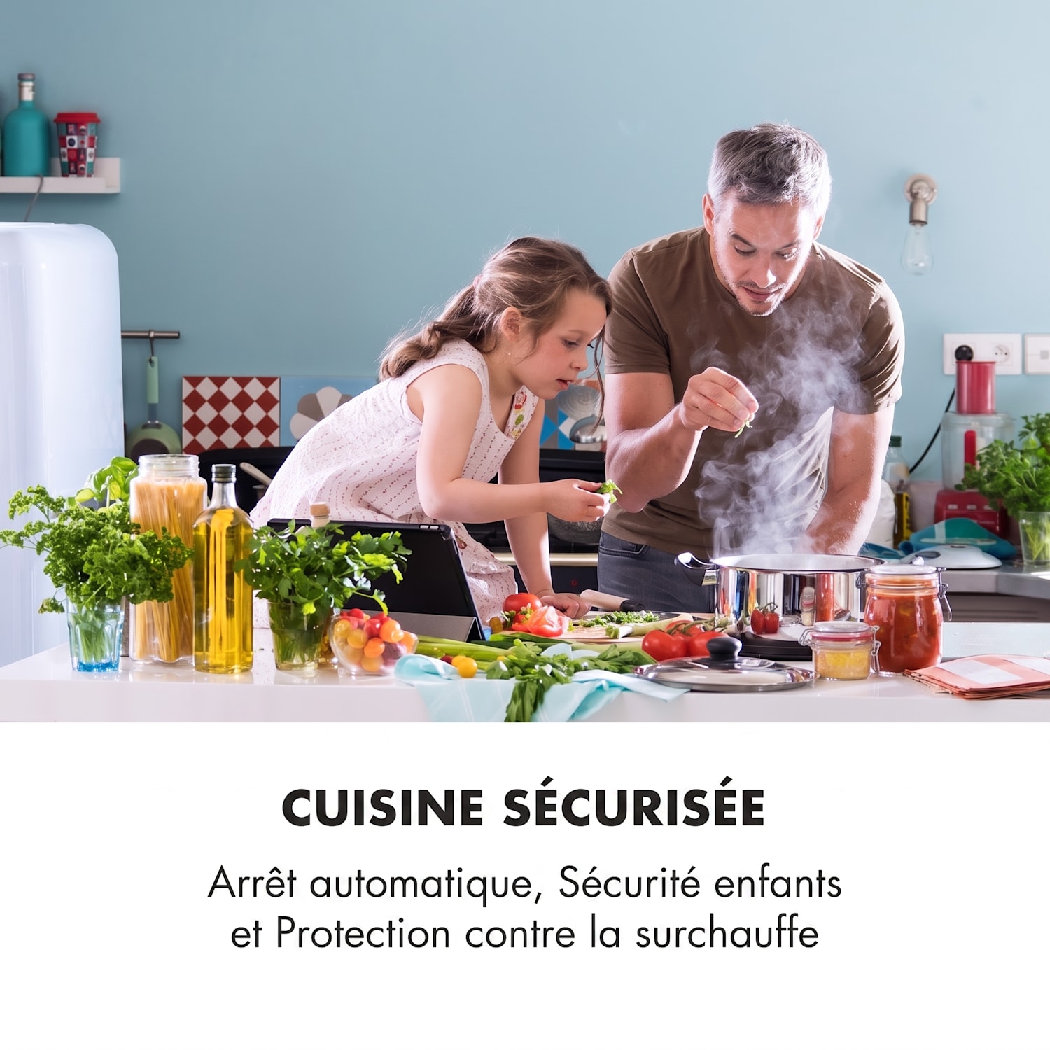 Delicatessa 60 Prime table de cuisson à induction 4 Zones 7000W minuterie blanche 4 | Blanc / Argent Métallisé