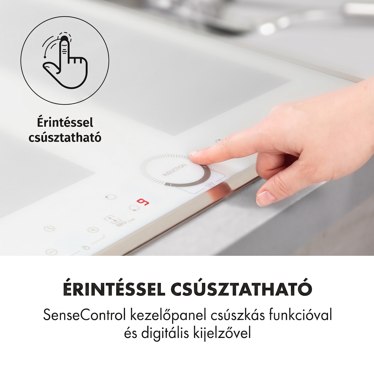 Delicatessa 60 Prime, indukciós főzőlap, 7000 W, 4 zóna, időzítő, fehér 4 | Fehér / Ezüst metál