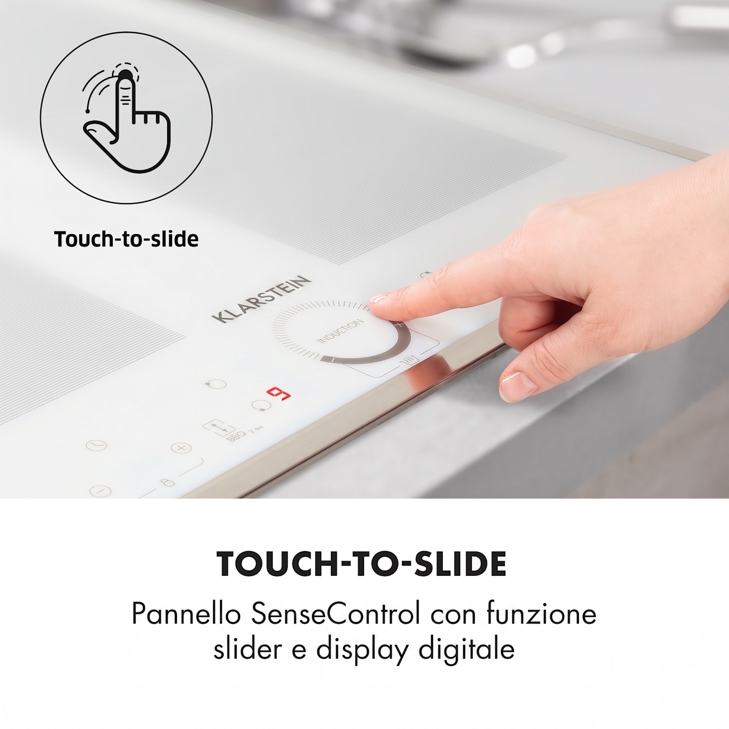 Delicatessa 60 Prime, Piano Cottura a Induzione, 4 Zone, 7000W, bianco 4 | Bianco / Argento metallizzato