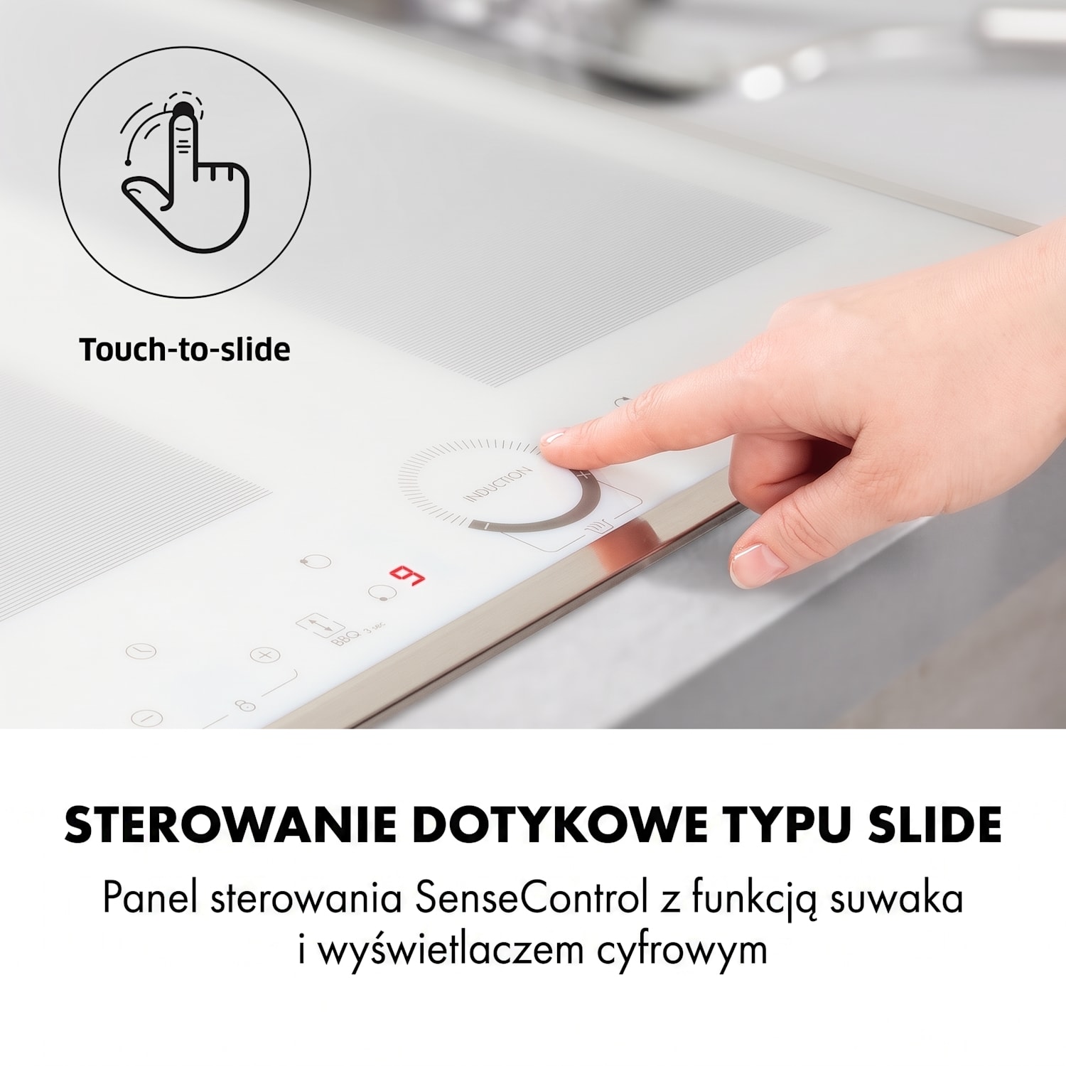 Delicatessa 60 Prime, płyta indukcyjna, 4 strefy, 7000 W, timer 4 | Biały / Srebrny Metal