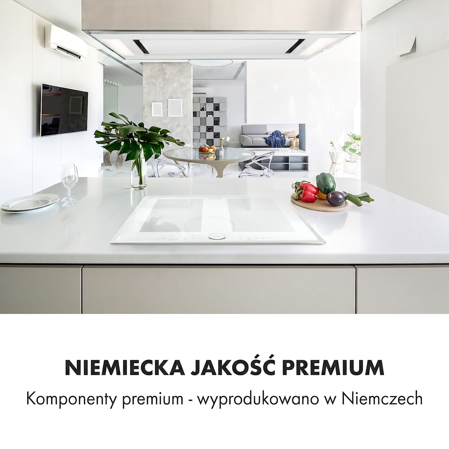 Delicatessa 60 Prime, płyta indukcyjna, 4 strefy, 7000 W, timer 4 | Biały / Srebrny Metal