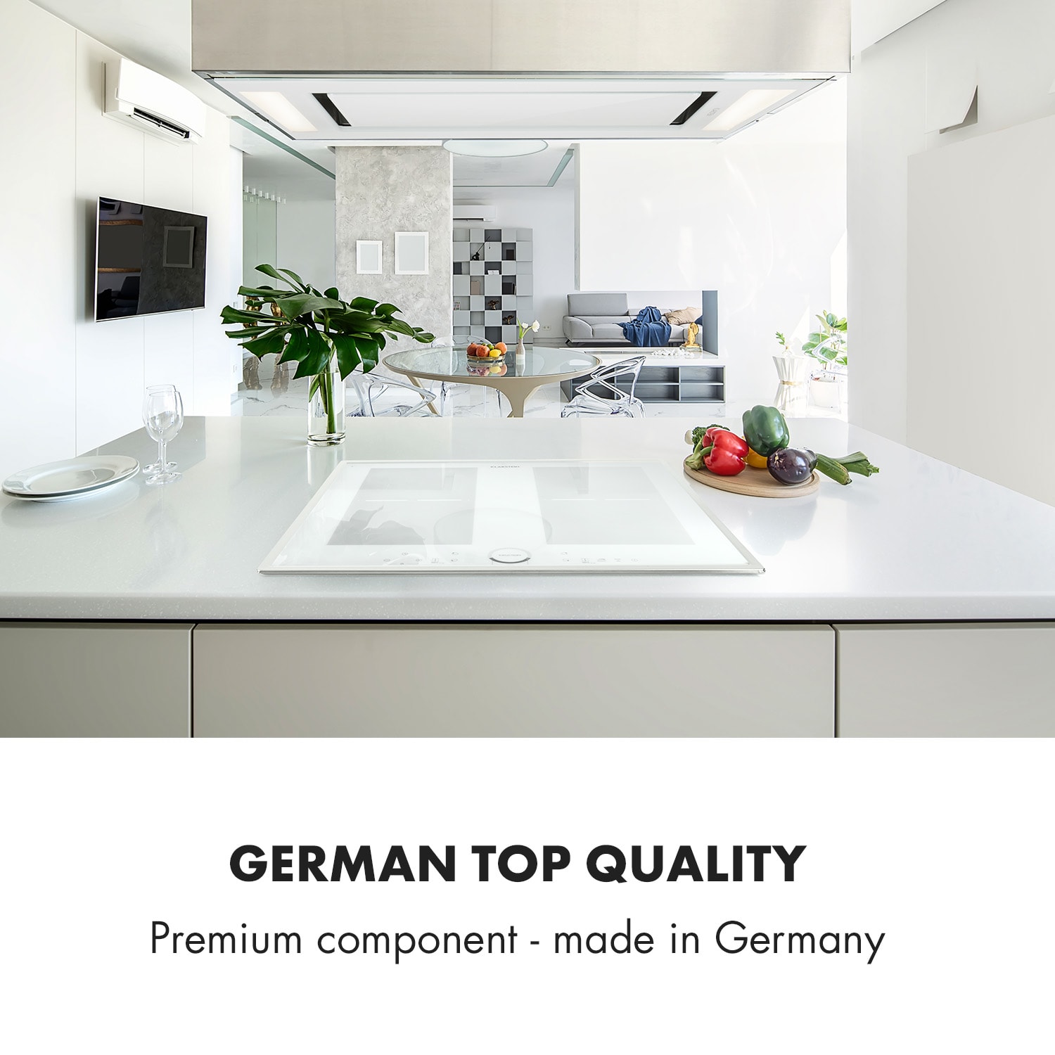 Delicatessa 60 Prime Cocina de inducción de 4 zonas, 7000 W, Temporizador Blanca 