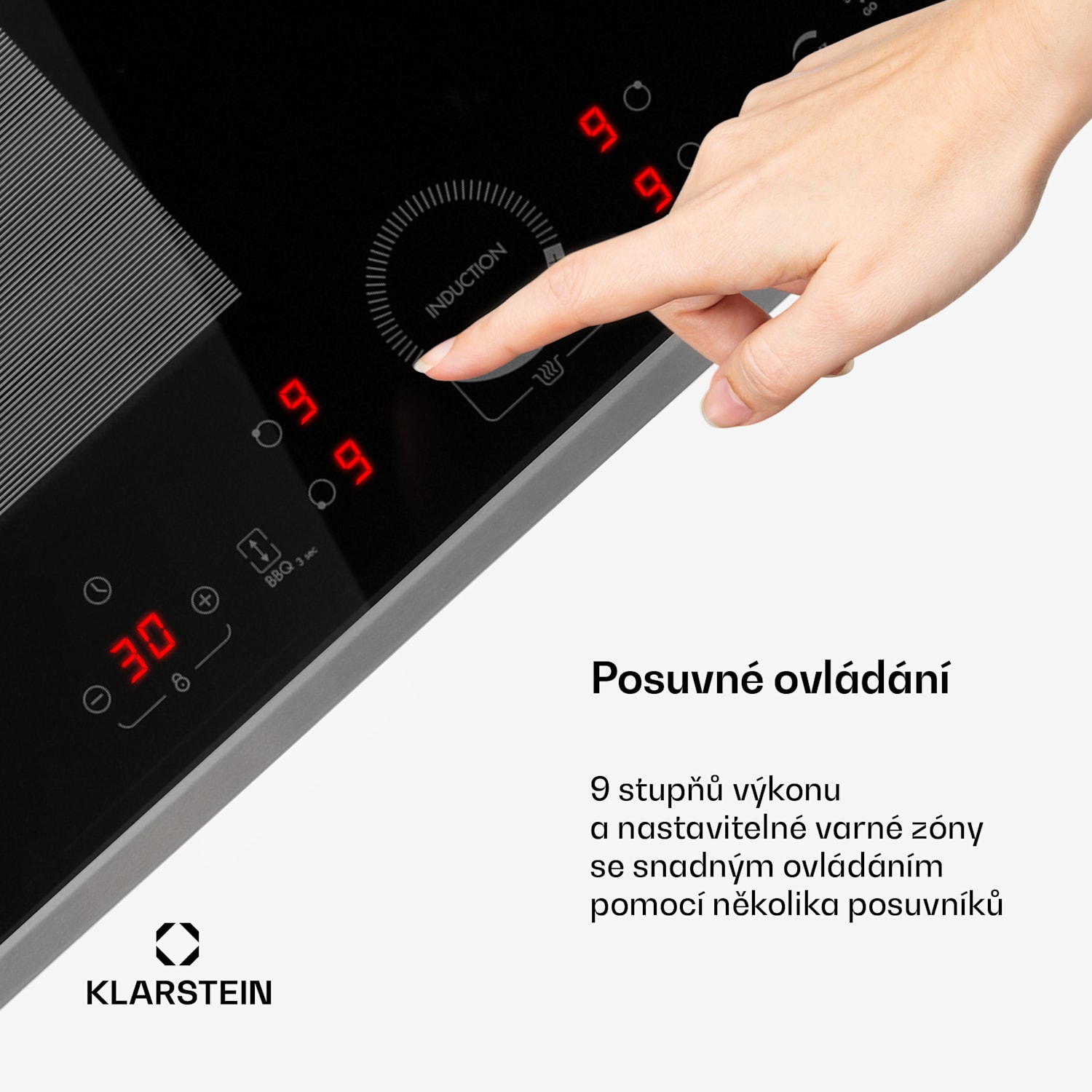 Delicatessa 60 Hybrid Prime, indukční varná deska, 7000 W, 4 zóny, černá Hybrid | 60 cm | Černá / Stříbrná metalíza