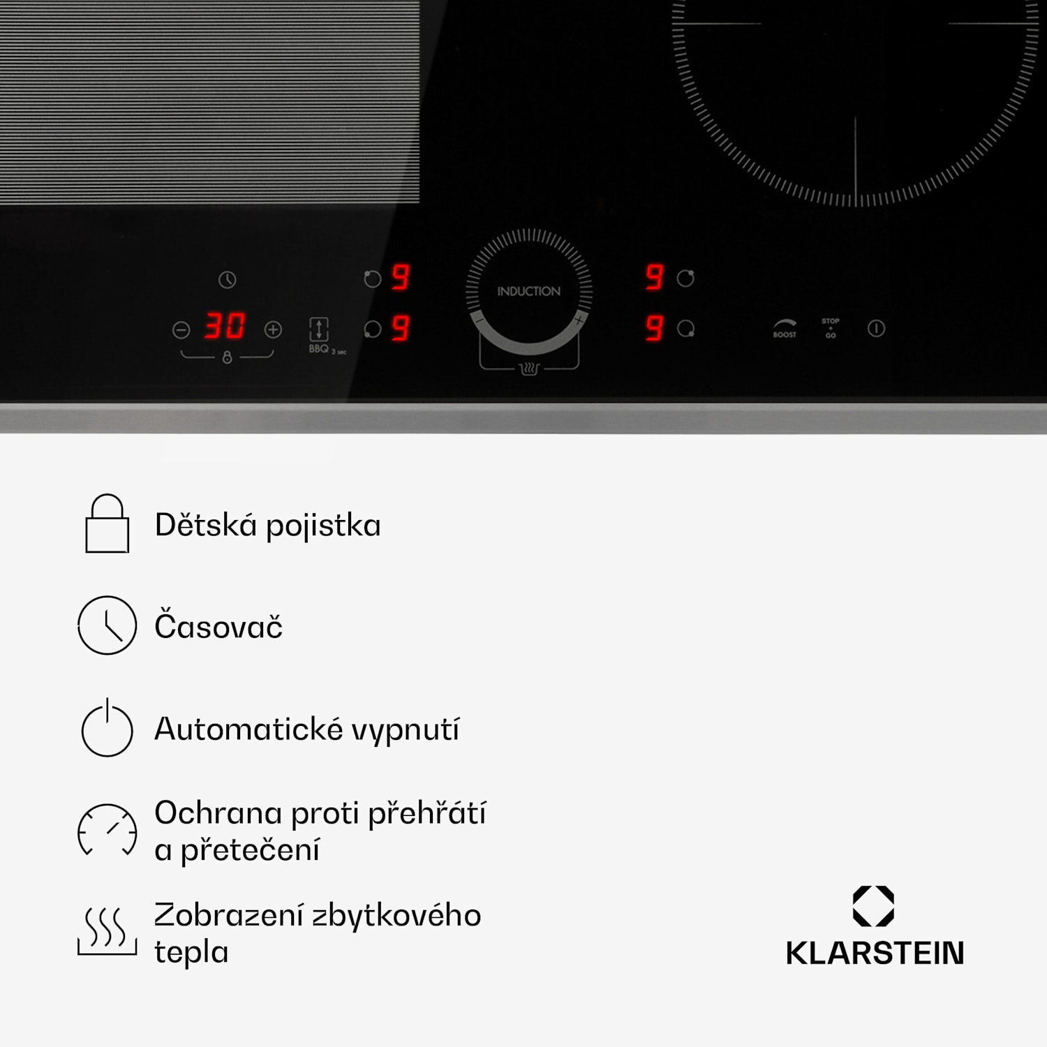 Delicatessa 60 Hybrid Prime, indukční varná deska, 7000 W, 4 zóny, černá Hybrid | 60 cm | Černá / Stříbrná metalíza