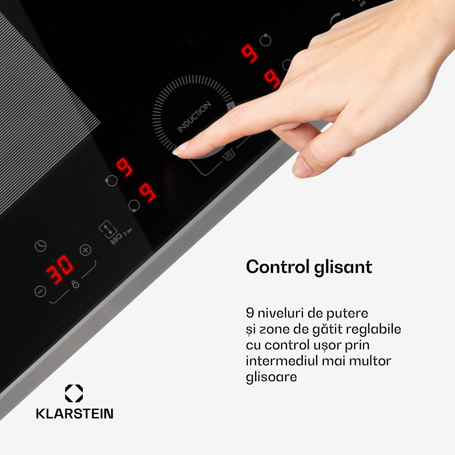 Delicatessa 60 Hybrid Prime, plită cu inducție, 4 zone, 7000 W, negru Hybrid | 60 cm | Negru / Argintiu metalizat