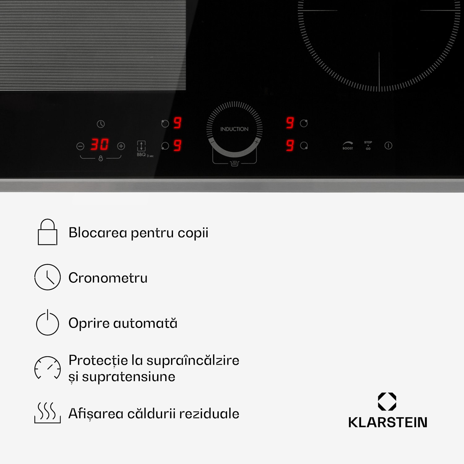 Delicatessa 60 Hybrid Prime, plită cu inducție, 4 zone, 7000 W, negru Hybrid | 60 cm | Negru / Argintiu metalizat