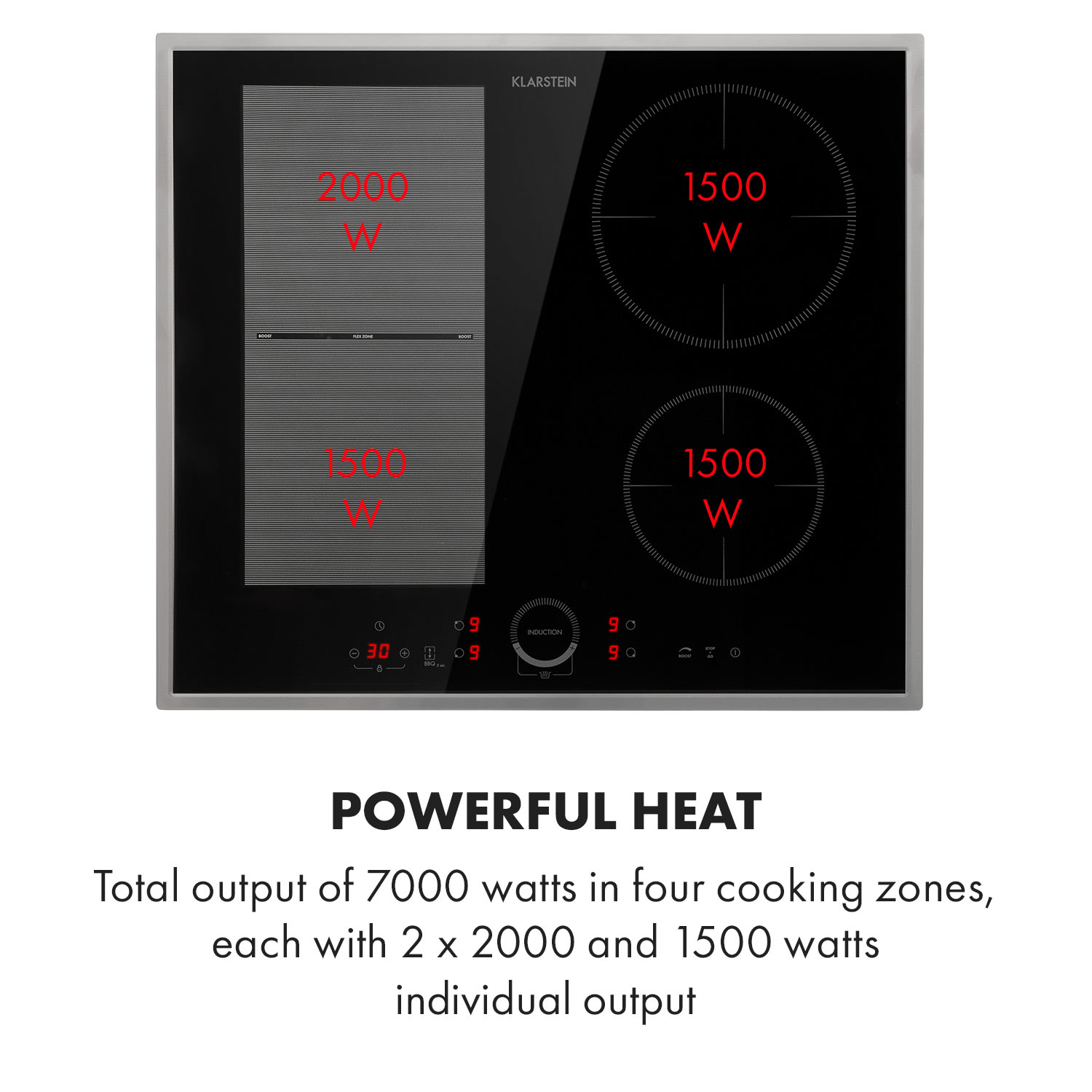 Delicatessa 60 Hybrid Placa de inducción encastrable 4 zonas 7000W color negro 60 cm | 1 Zona flexible | Negro