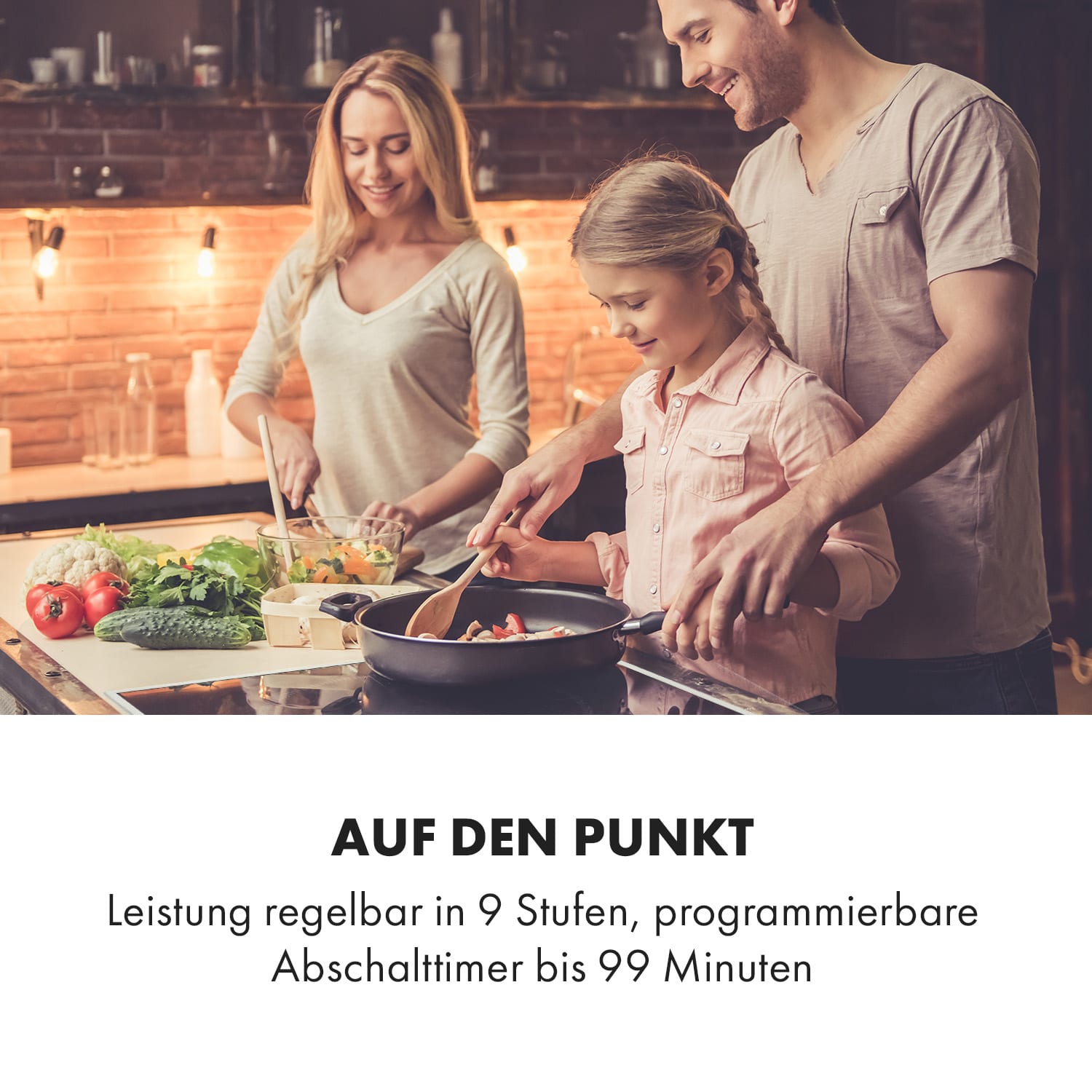 Delicatessa 77 Hybrid Prime Einbaukochfeld Induktion 4 Zonen 7000W 