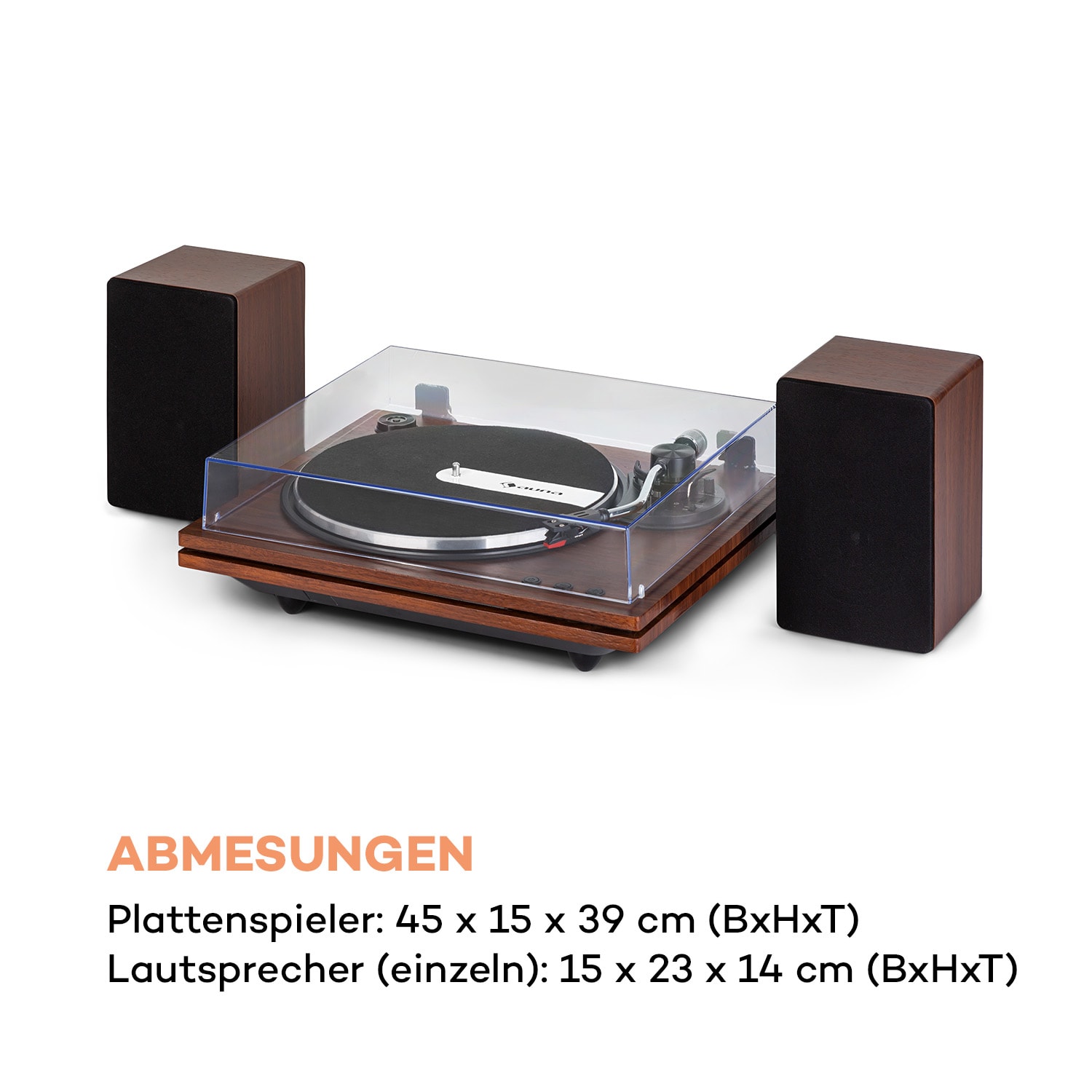 TT-Play PLUS Plattenspieler Lautsprecher 20Wmax. BT 33/45 rpm Mahagoni