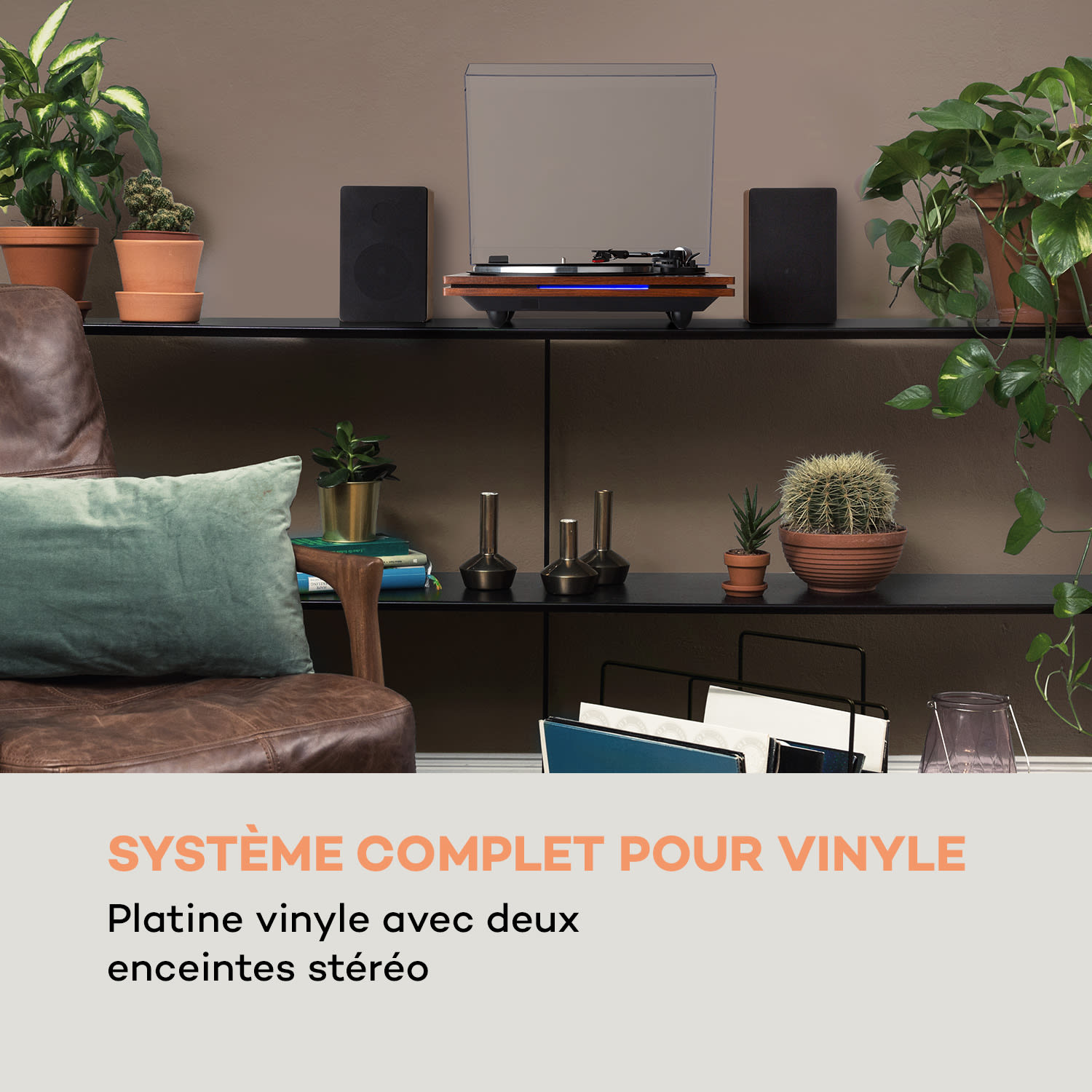 TT-Play PLUS Platine vinyle enceintes 20 Wmax. BT 33/45 tpm Acajou