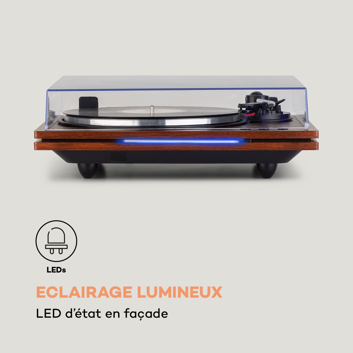 TT-Play PLUS Platine vinyle enceintes 20 Wmax. BT 33/45 tpm Acajou