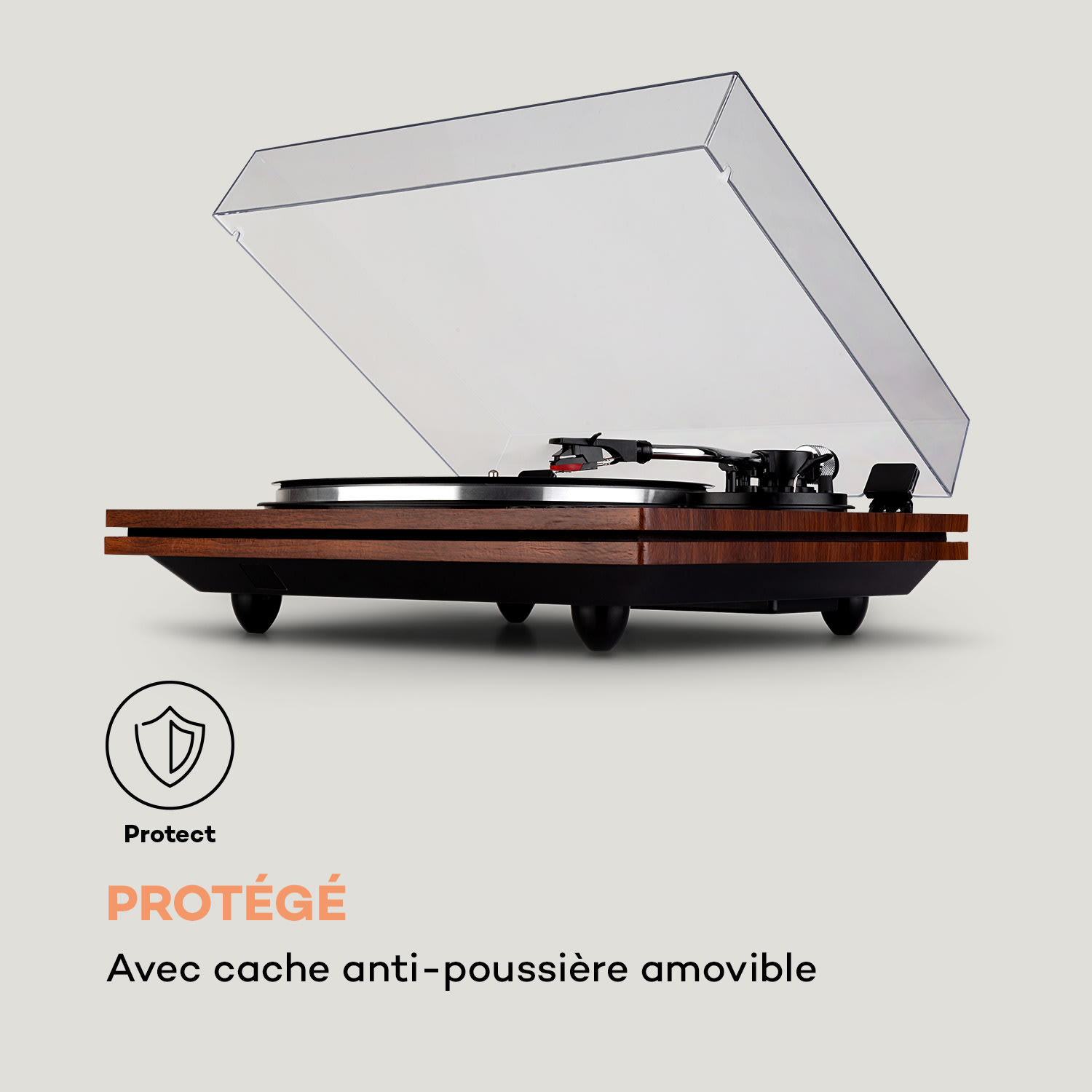 TT-Play PLUS Platine vinyle enceintes 20 Wmax. BT 33/45 tpm Acajou