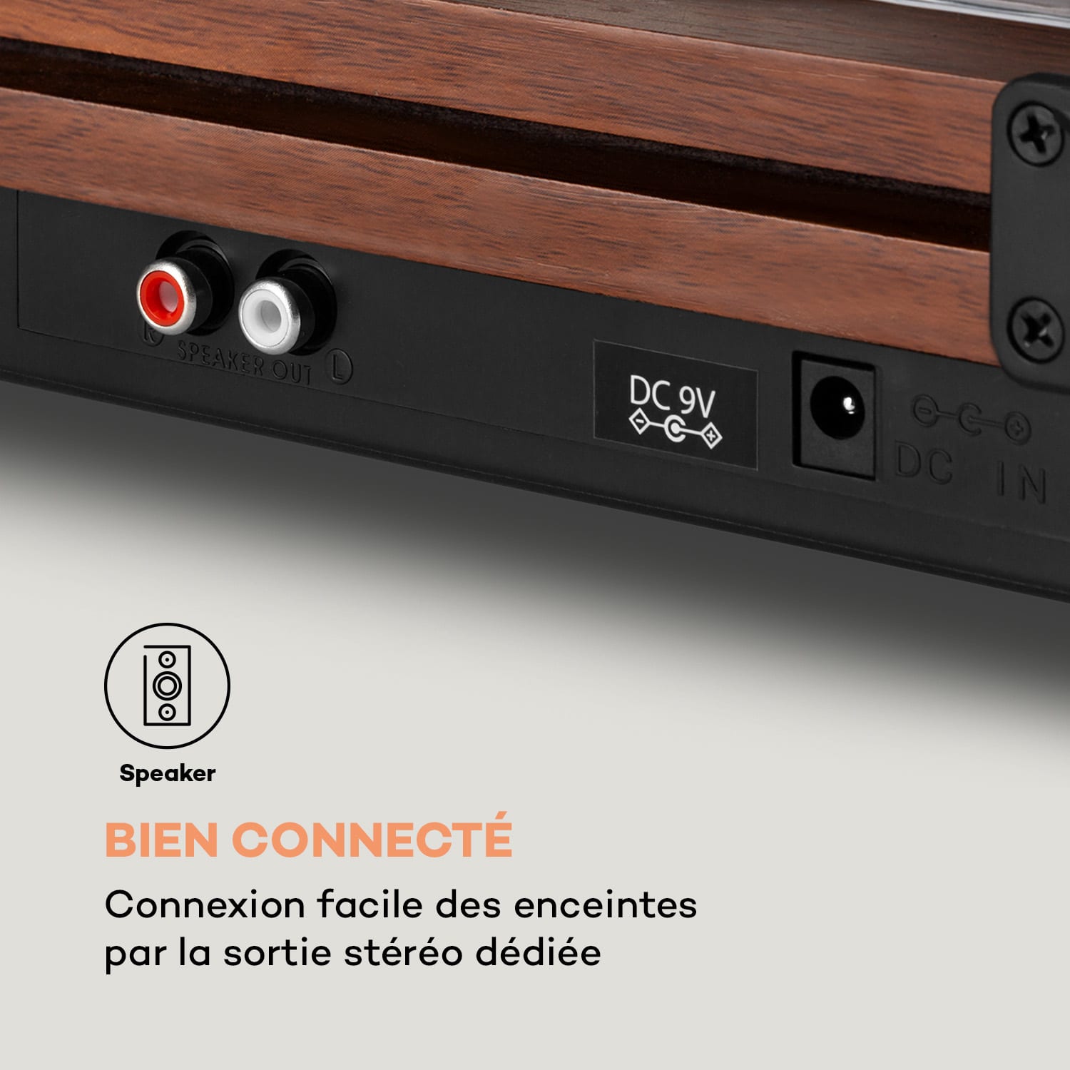 TT-Play PLUS Platine vinyle enceintes 20 Wmax. BT 33/45 tpm Acajou