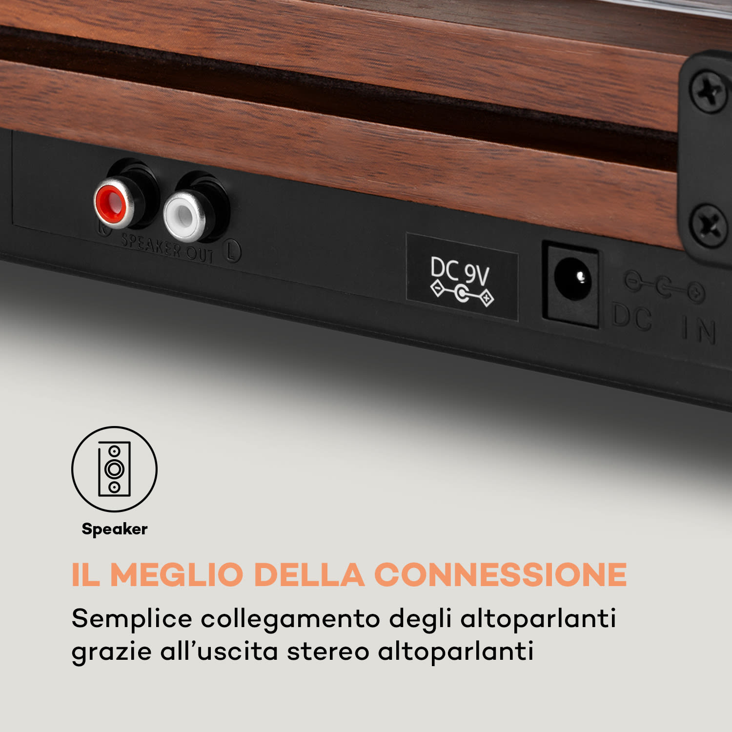 TT-Play PLUS, Giradischi, Altoparlanti, BT, 33/45 rpm, 20Wmax. Mogano