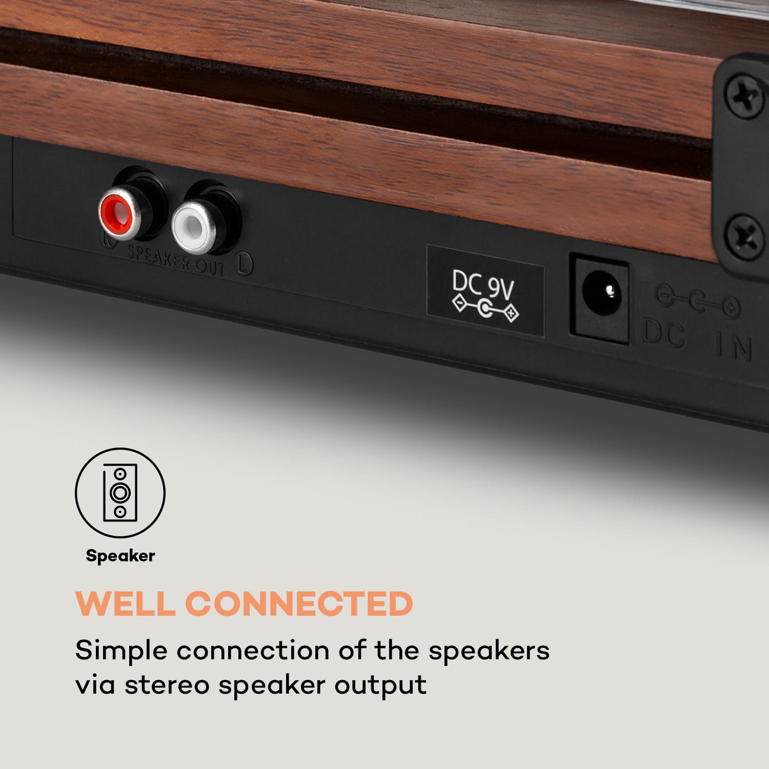 TT-Play PLUS, gramofon, kolumny 20 W maks., Bluetooth, 33, 45, 78 obr./min Mahoń