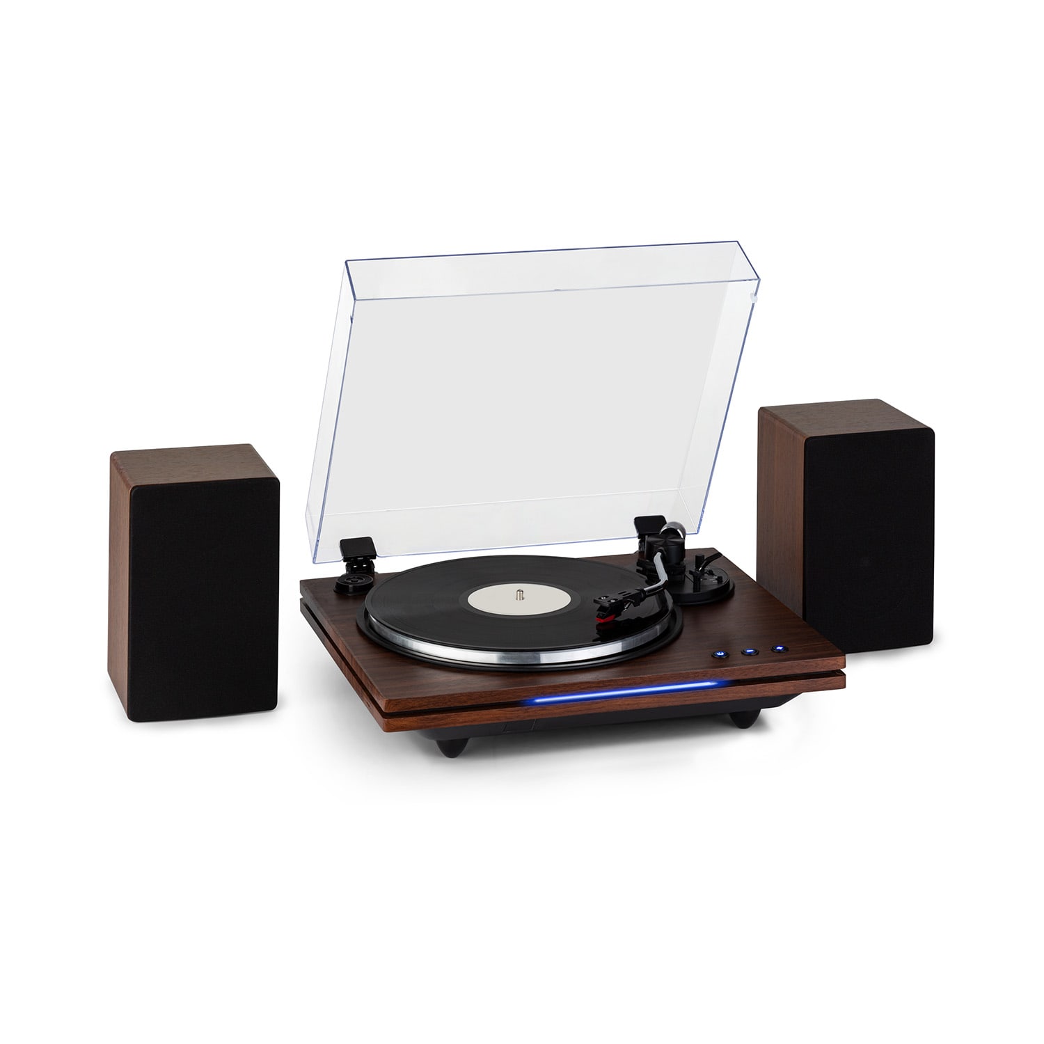 TT-Play PLUS, gramofon, kolumny 20 W maks., Bluetooth, 33, 45, 78 obr./min Mahoń