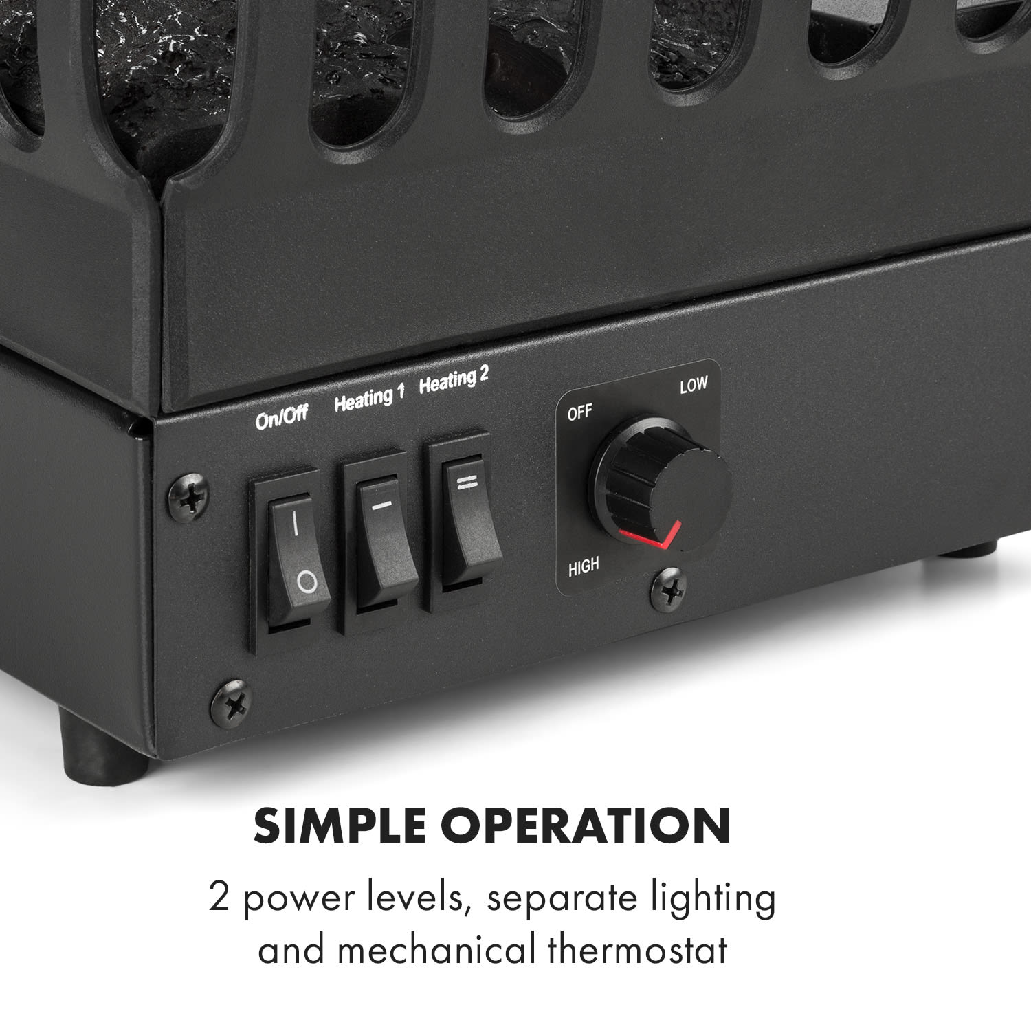 Kamini FXL električni kamin, kaminski vložek, 1000/2000 W, 2W LED, črna barva 67 x 23 x 22 cm