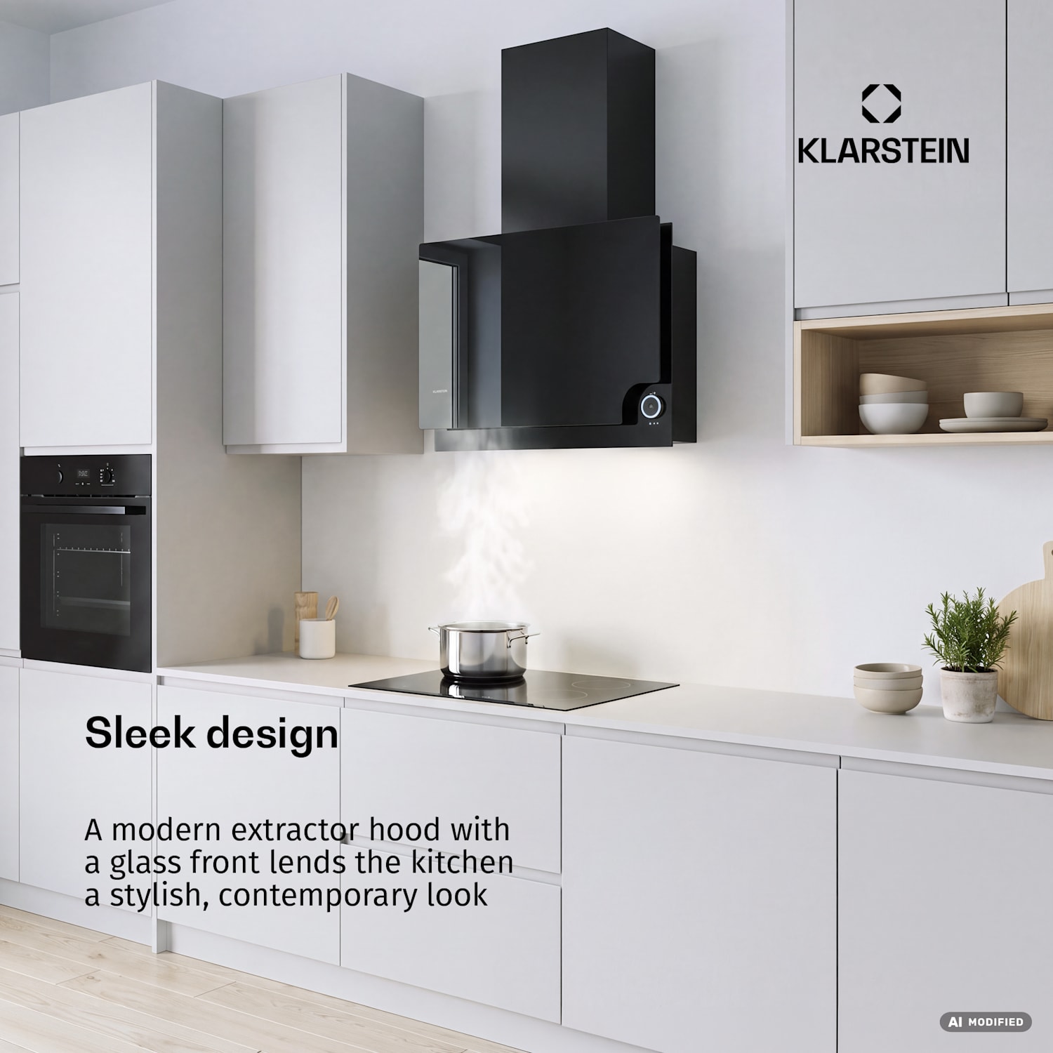 Amelia Exaustor 128W 60x47x23,5cm LED Regulador Touch Preto Preto