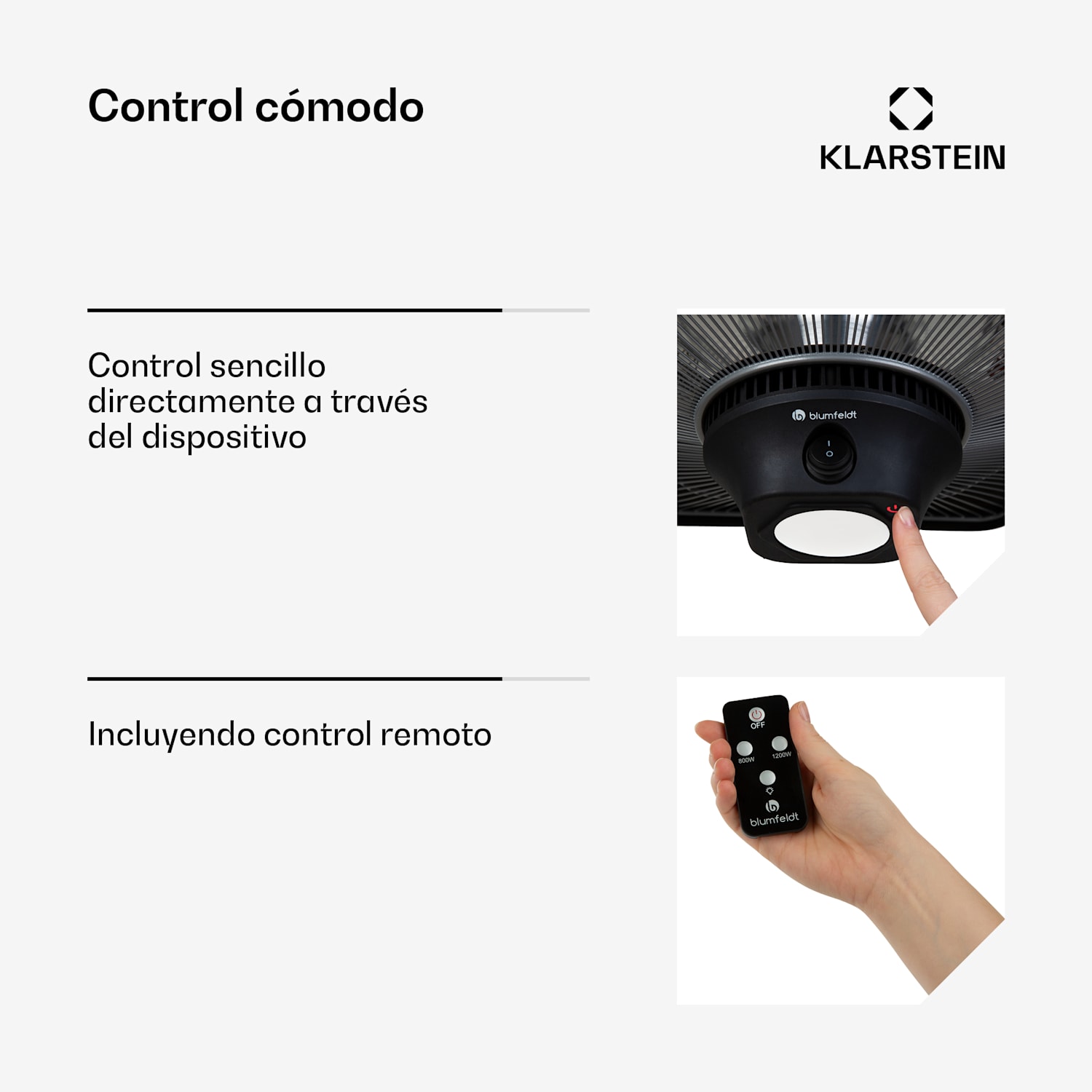 Heat Hexa Calefactor infrarrojo  800/1200/2000W halógeno IP34 LED color negro Negro