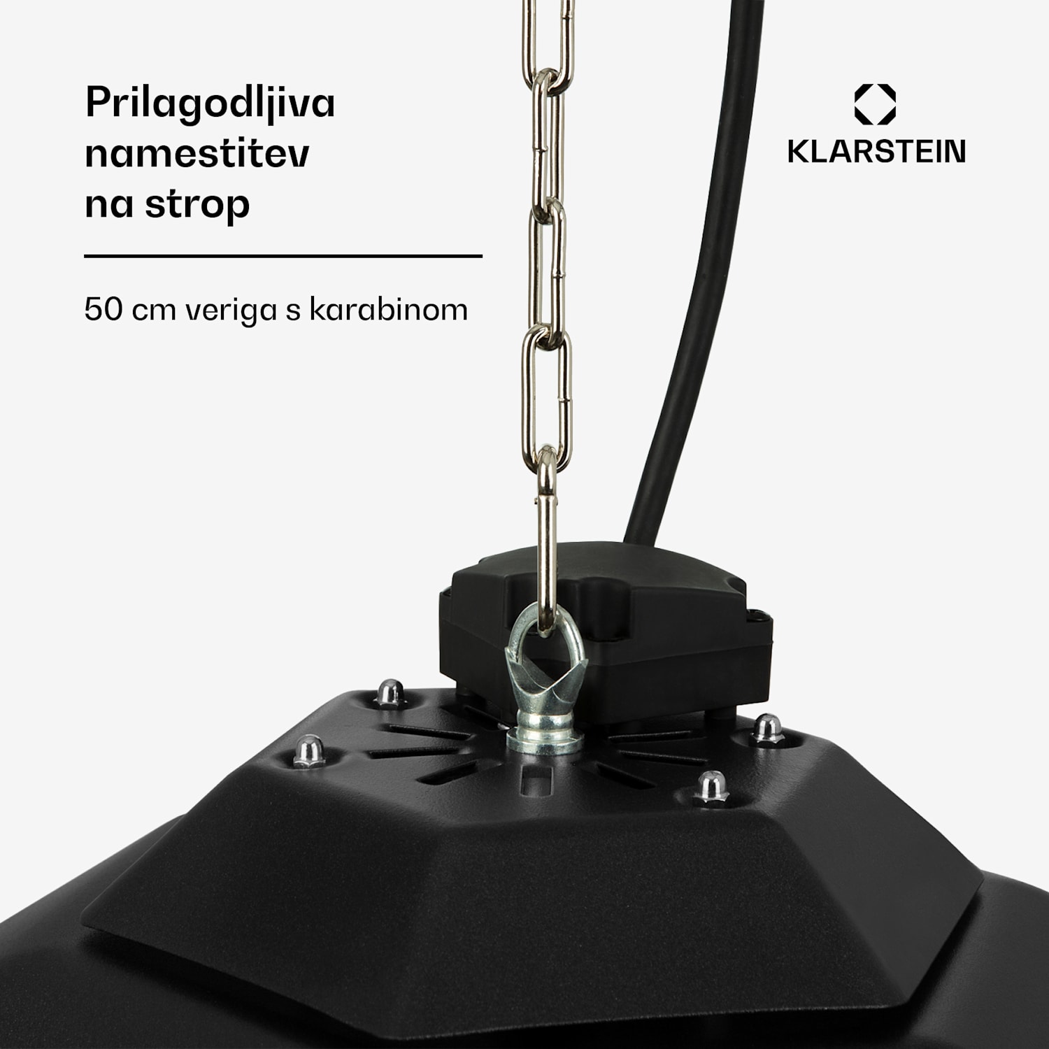 Heat Hexa, infrardeči grelec, 800/1200 W, halogen, IP34, LED, črn Črna