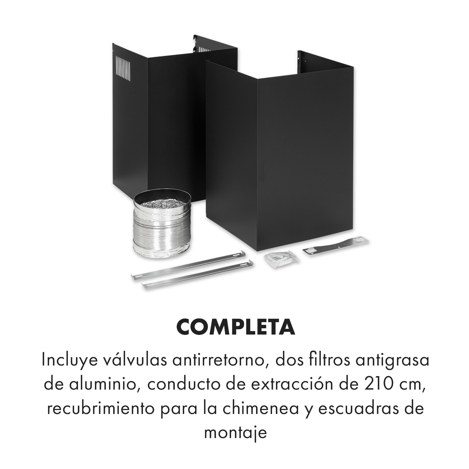 Sabrina Campana extractora 575 m³/h 3 potencias de extracción EEC A Negra 60 cm | Negro