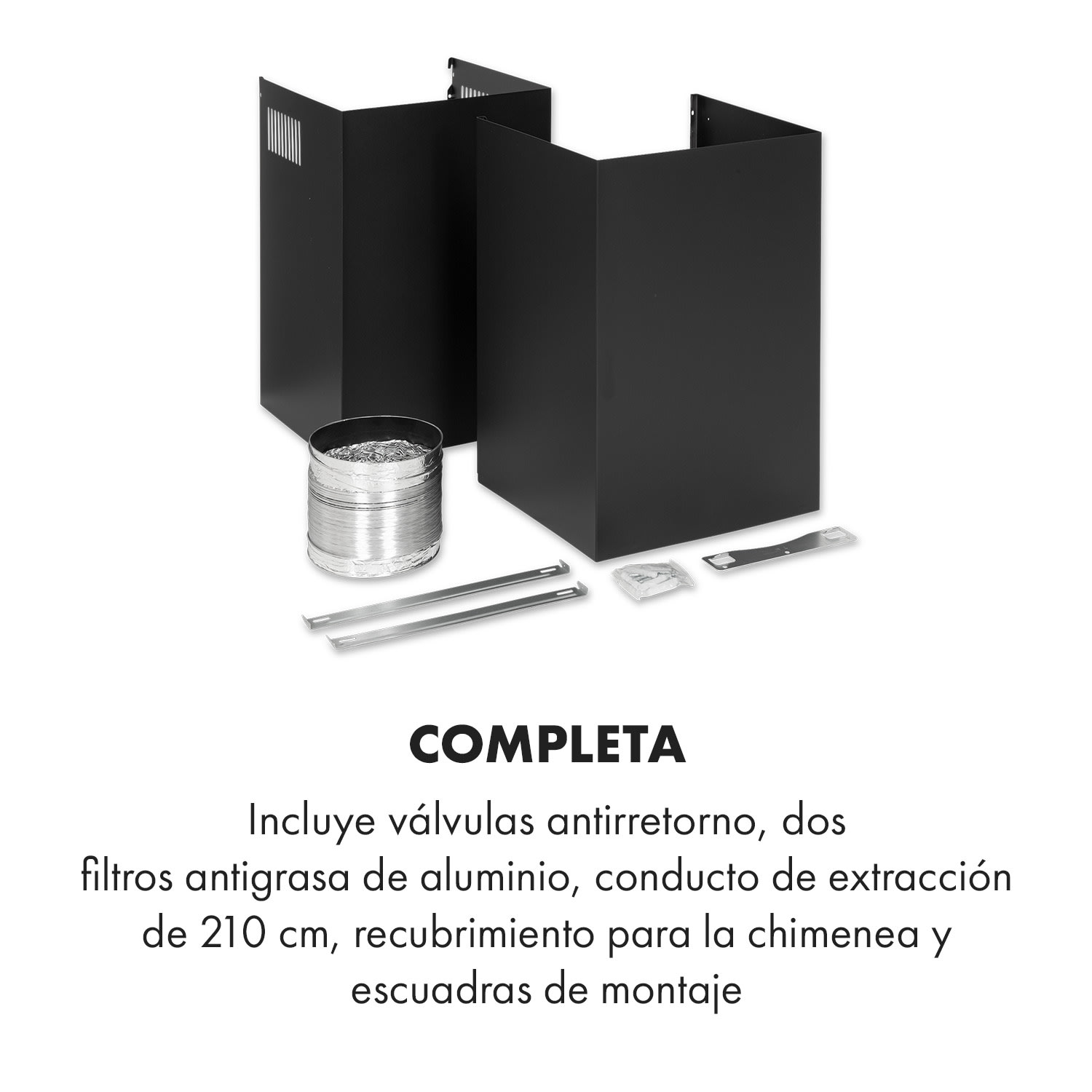 Sabrina Campana extractora 575 m³/h 3 potencias de extracción EEC A Negra 90 cm | Negro