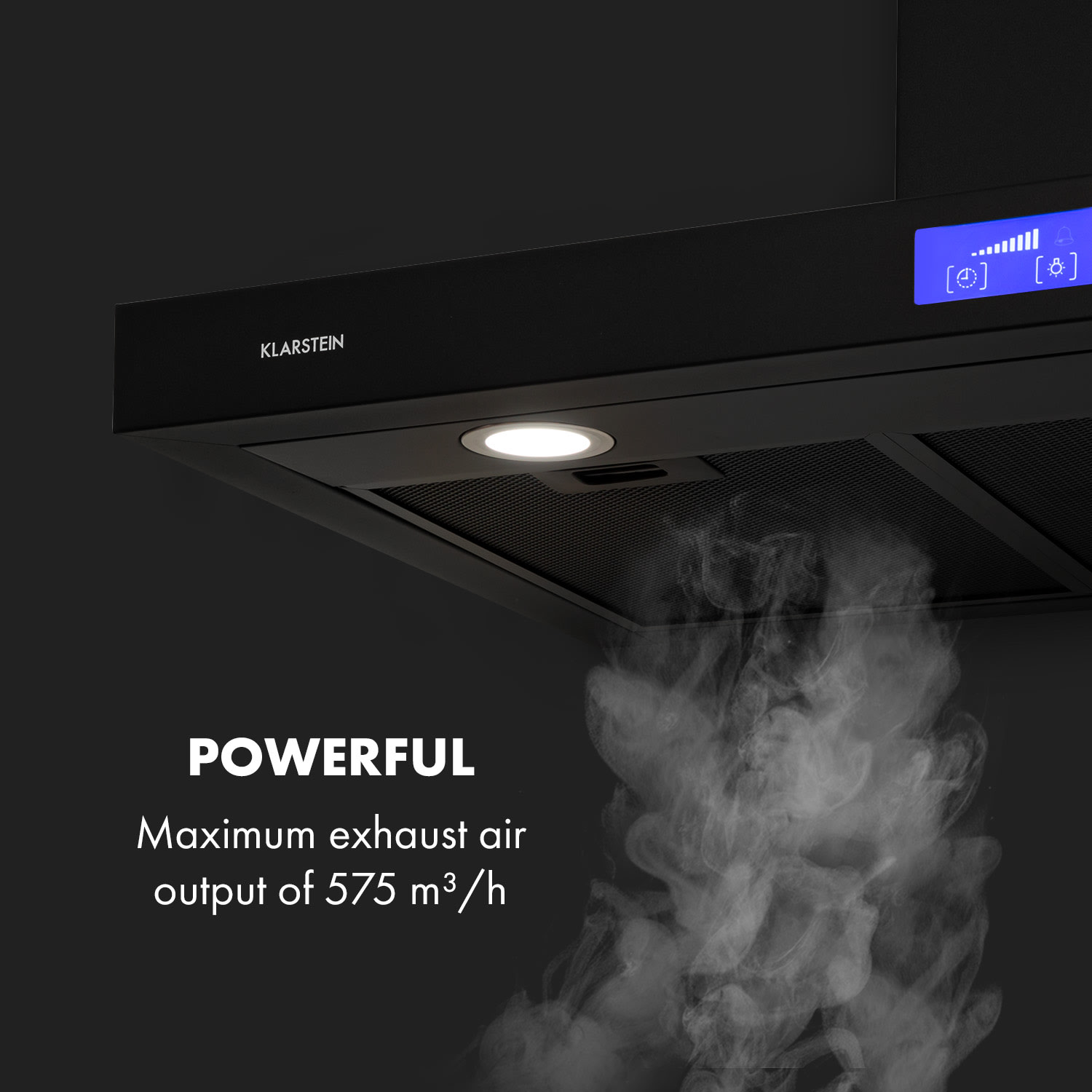Sabrina, hotă, 575 m³ / h, 3 niveluri de putere, clasa de eficiență energetică A, neagră 90 cm | Negru