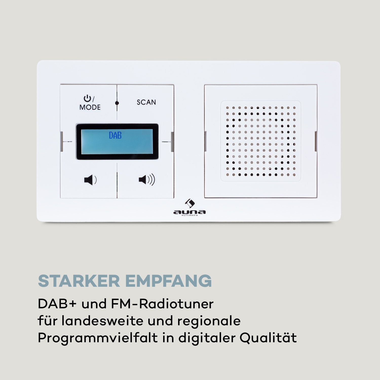 auna DigiPlug UP Unterputz-Radio DAB+/FM BT LC-Display Weiß