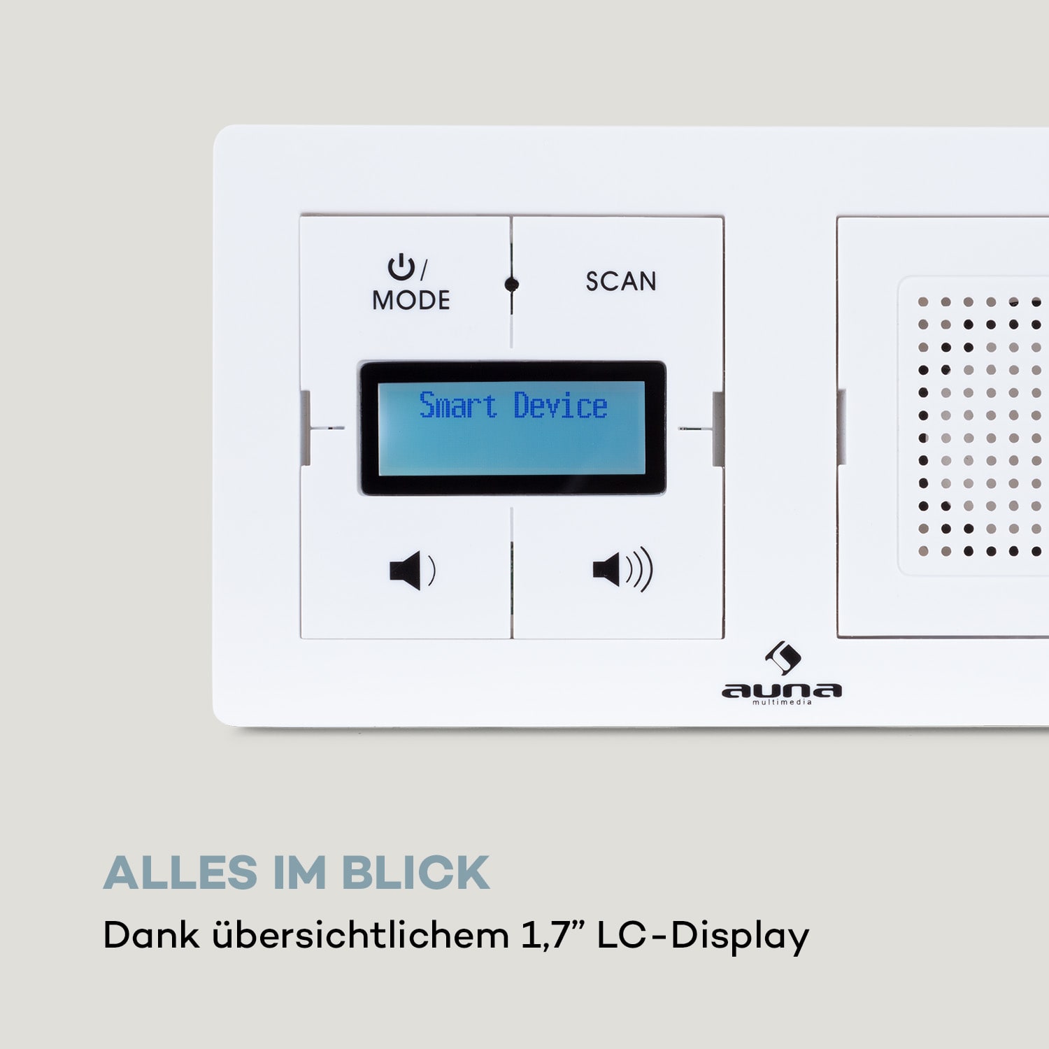 auna DigiPlug UP Unterputz-Radio DAB+/FM BT LC-Display Weiß