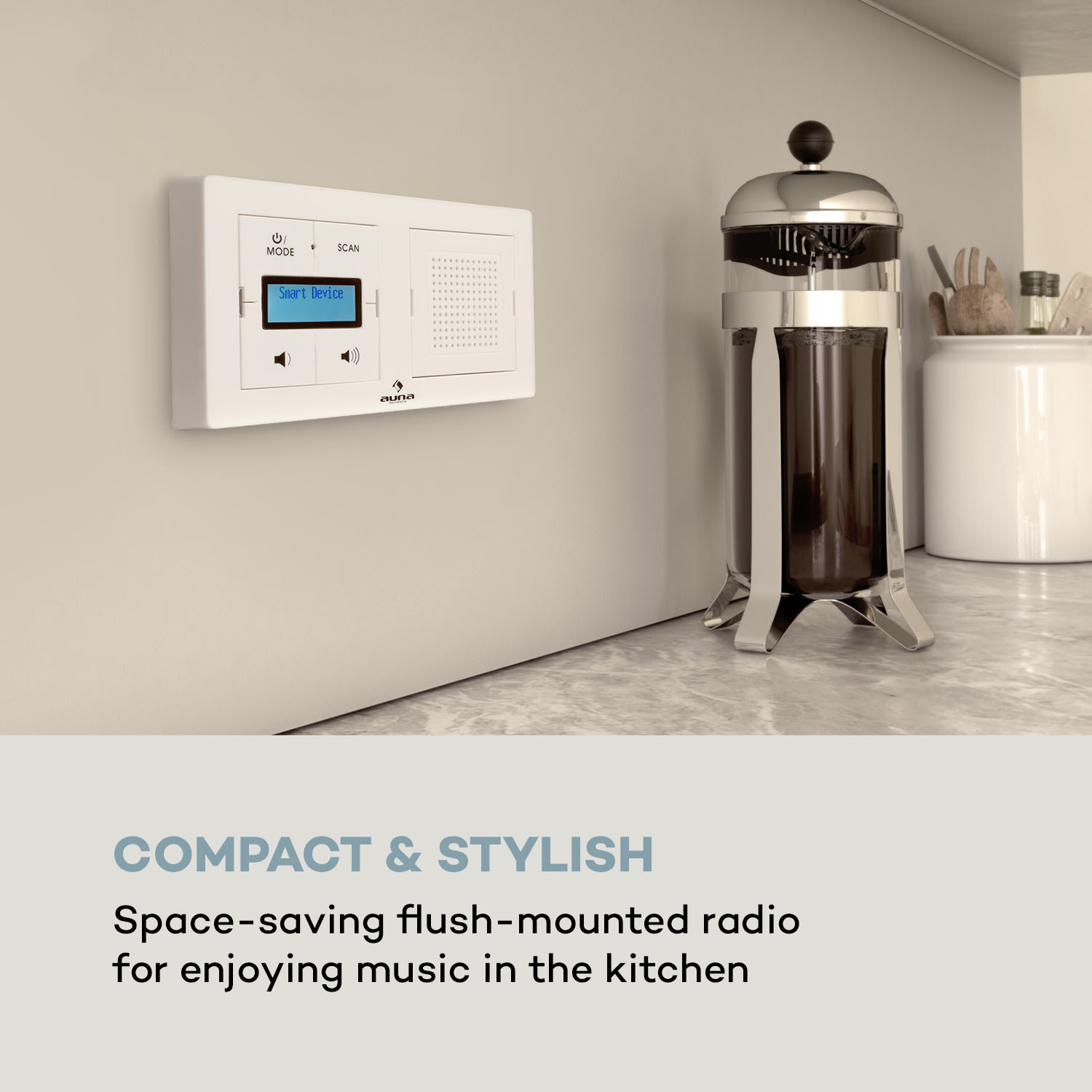 DigiPlug UP inbouwradio DAB+/FM BT LC-display Wit