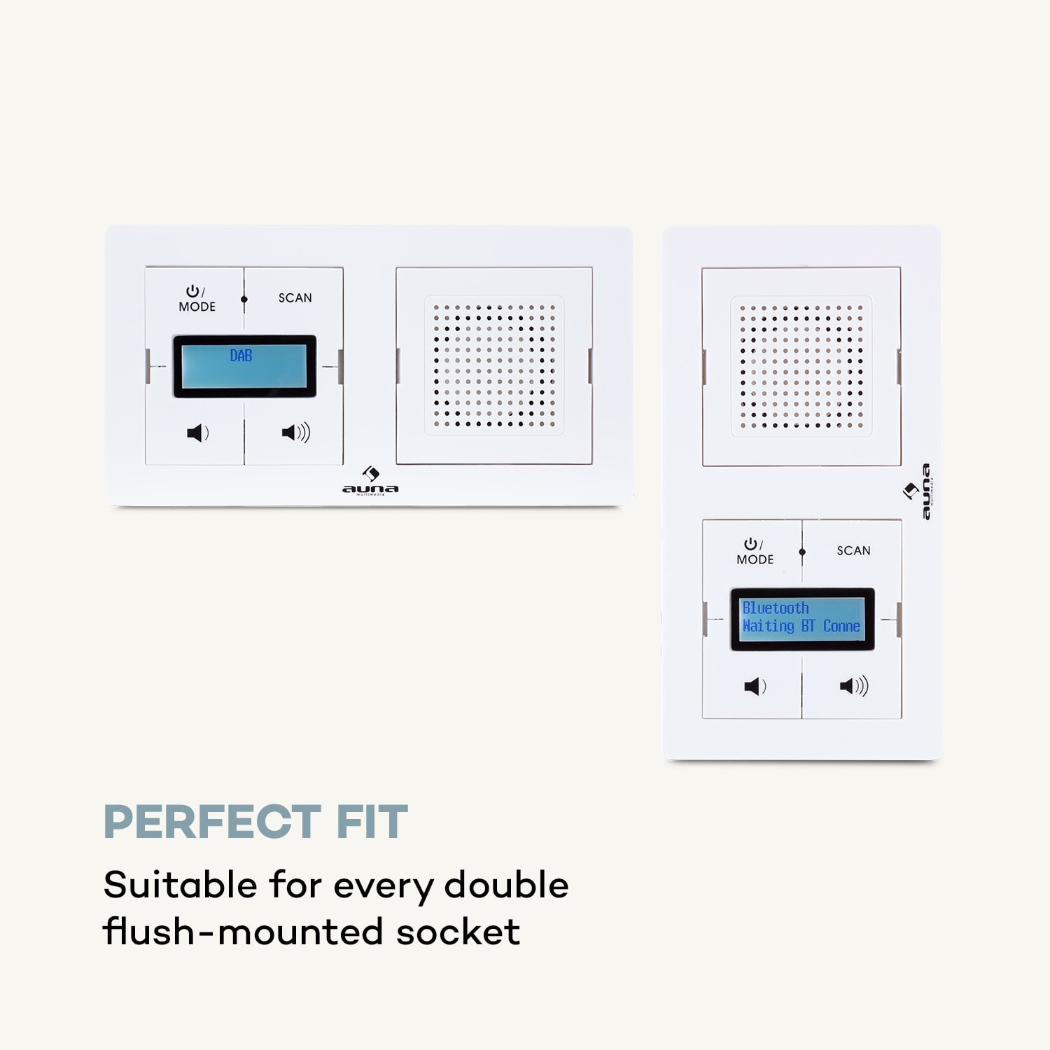 DigiPlug UP inbouwradio DAB+/FM BT LC-display Wit