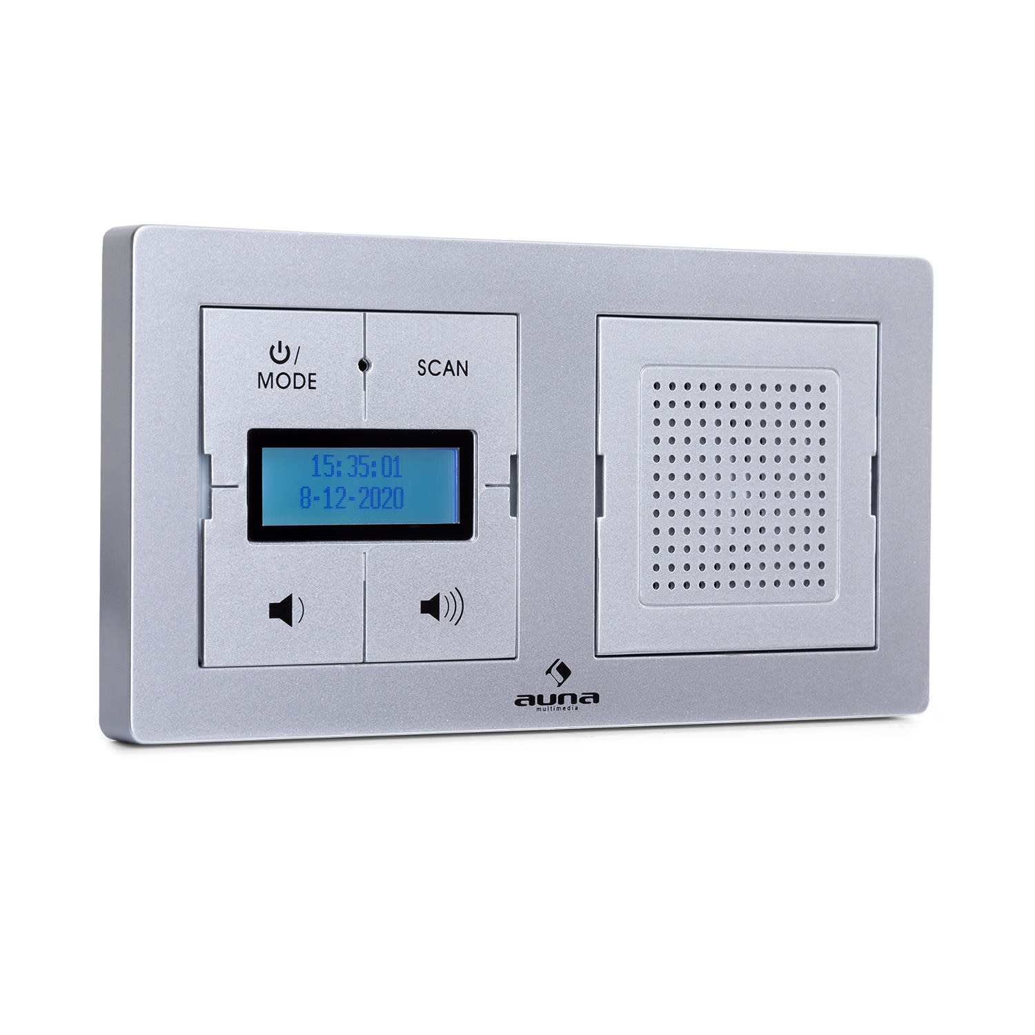 DigiPlug UP inbouwradio DAB+/FM BT LC-display Zilver