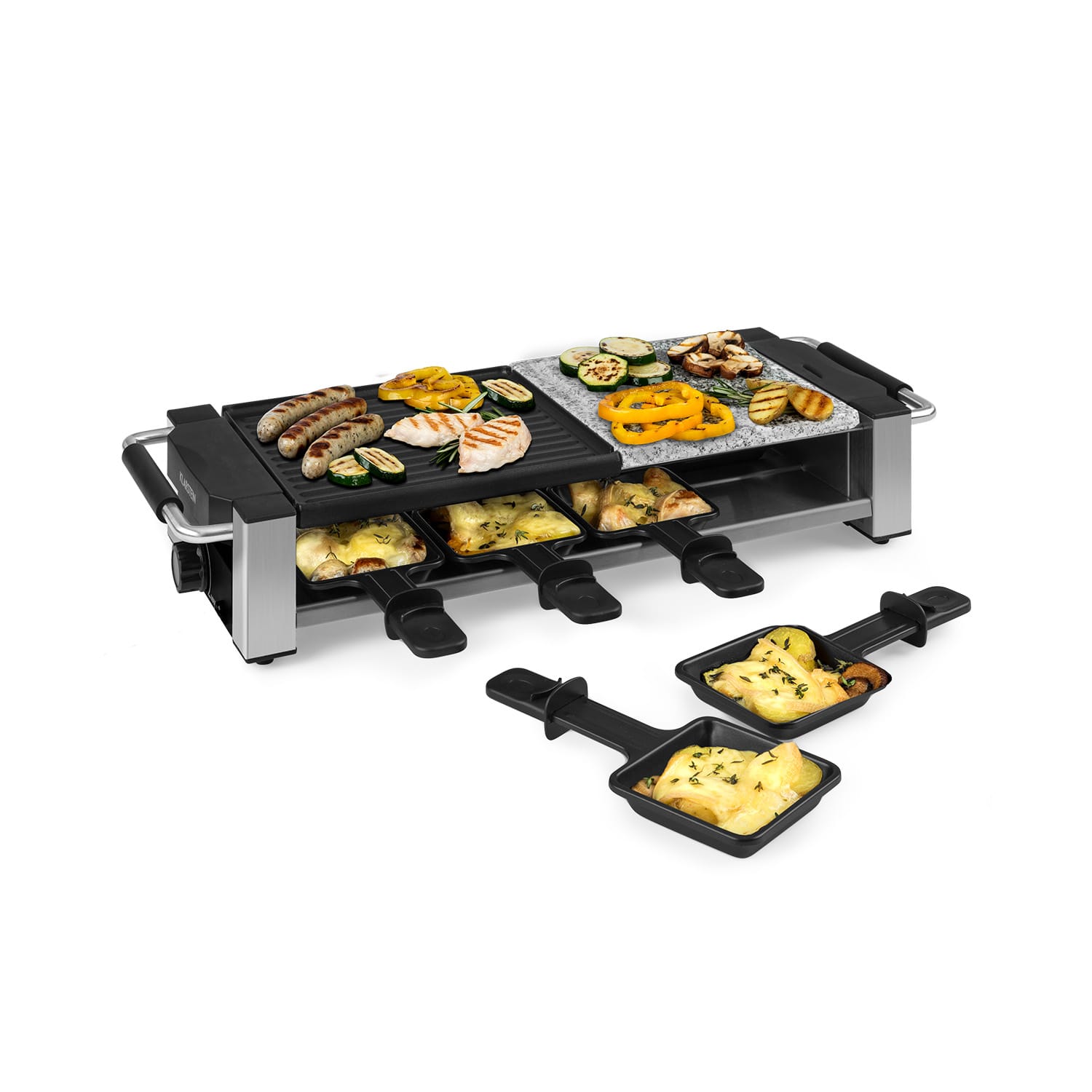 Bistecca, grill raclette, metal/kamień, 8 osób, wskaźniki LED, 1200 W 